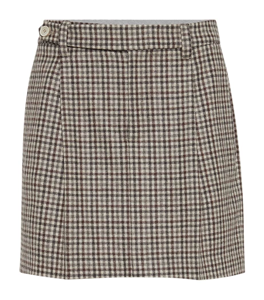 Virgin Wool Check Mini Skirt C001 Image 1