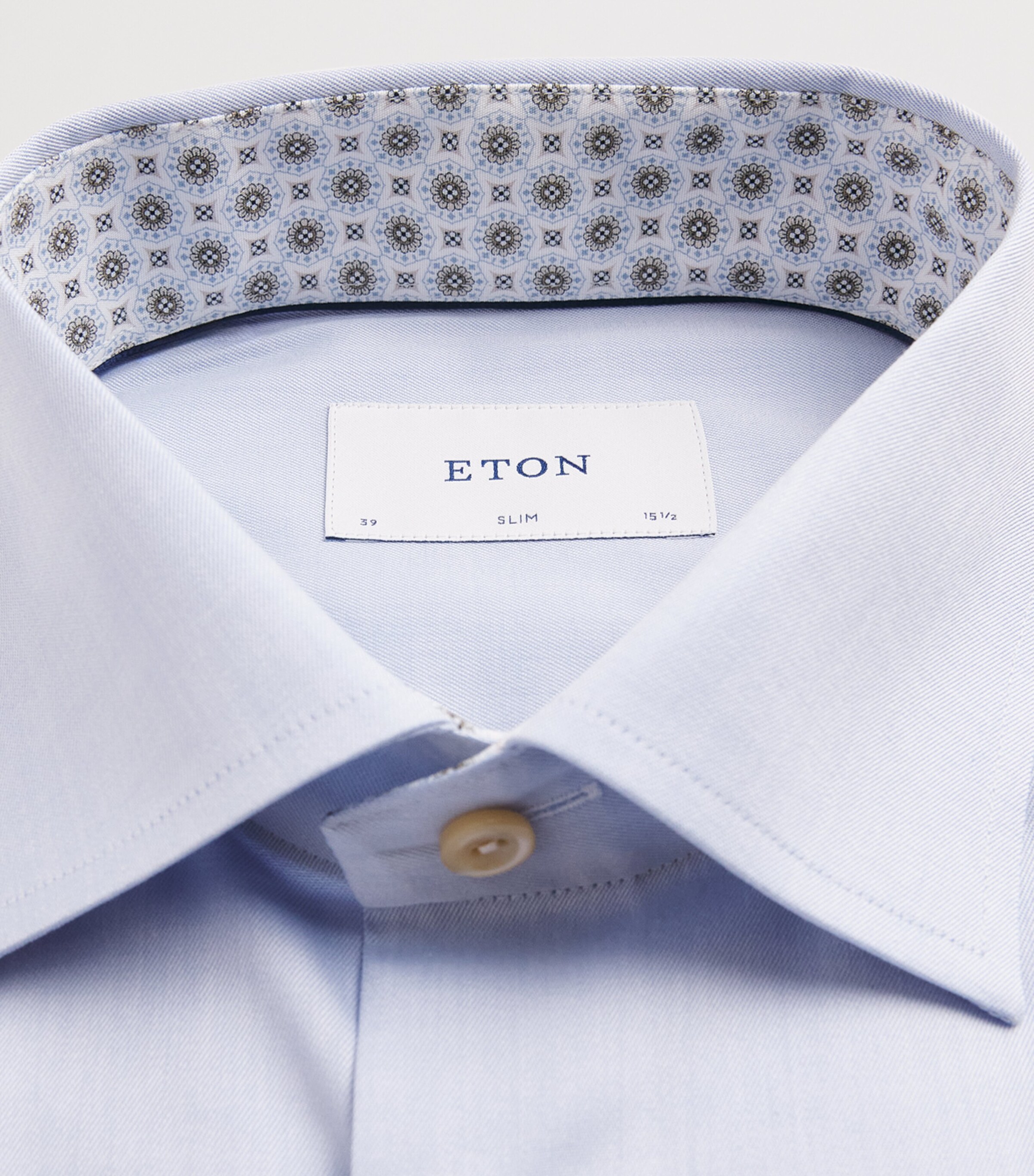 Eton Mens Cotton Slim Fit Shirt Light Blue Image 6