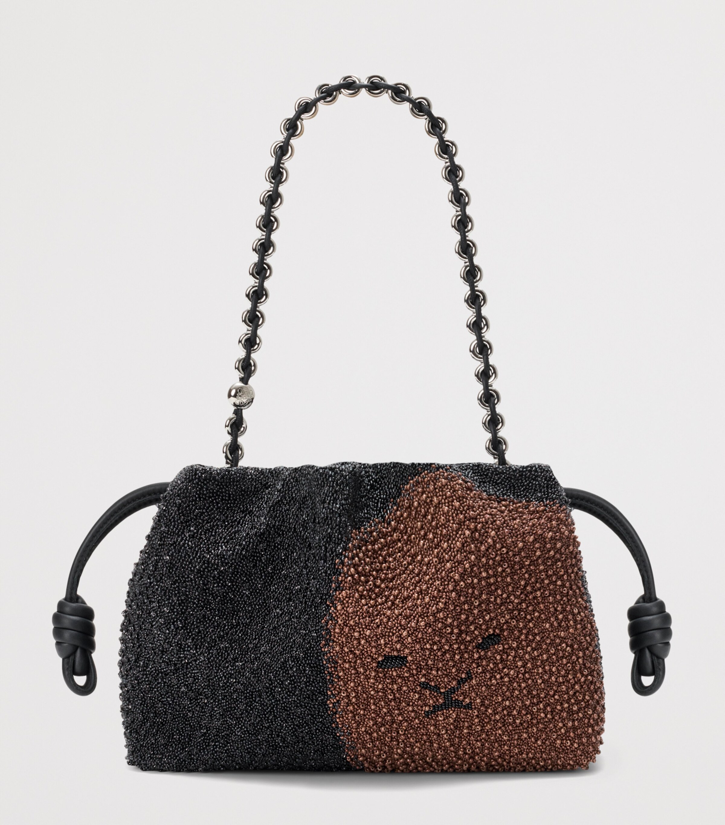 LOEWE Medium Beaded Lion Flamenco Clutch Bag Black/pecan Image 3