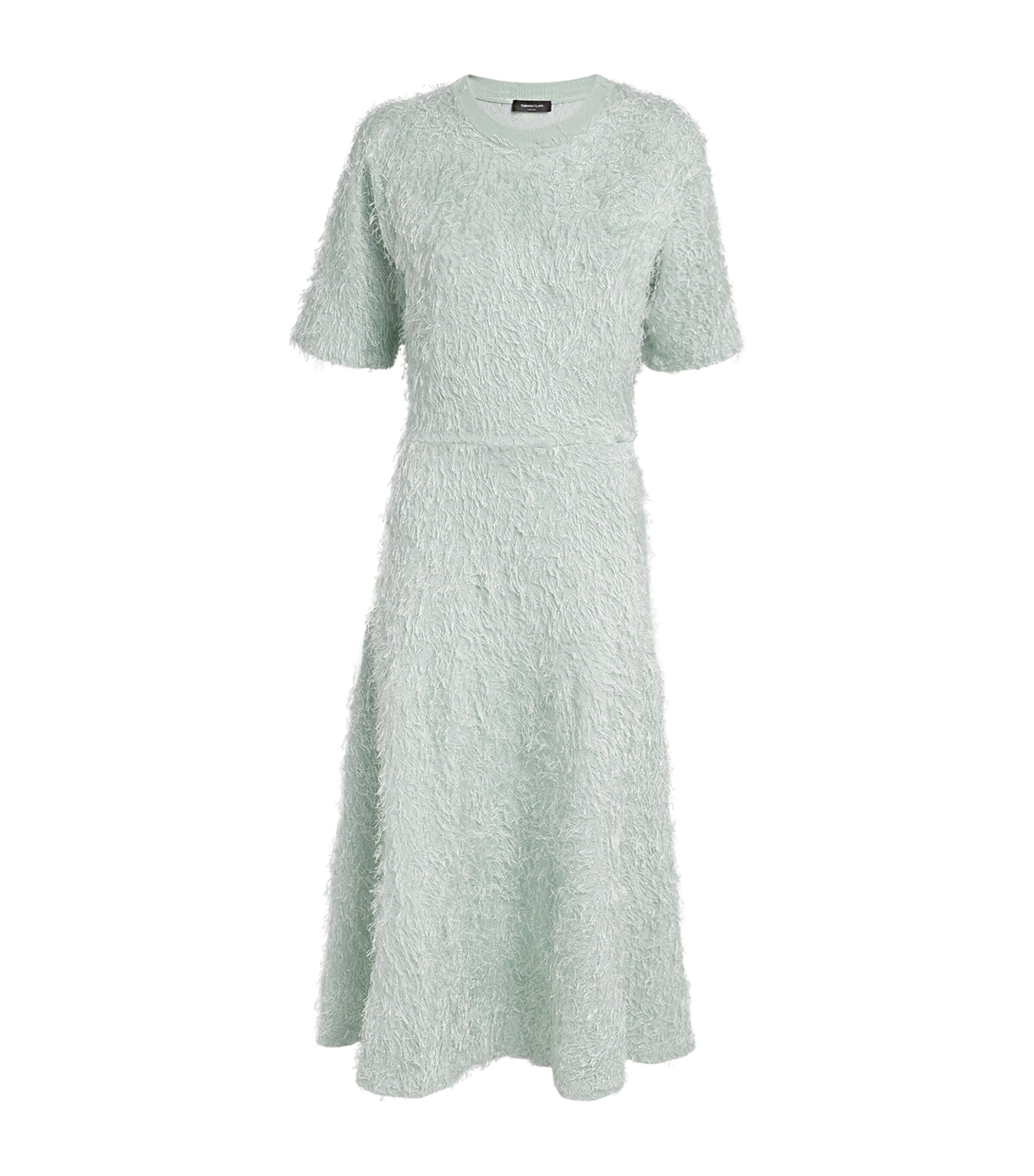Fabiana Filippi Womens Feathered-Knit Sequin Midi Dress Verde Acqua Image 1