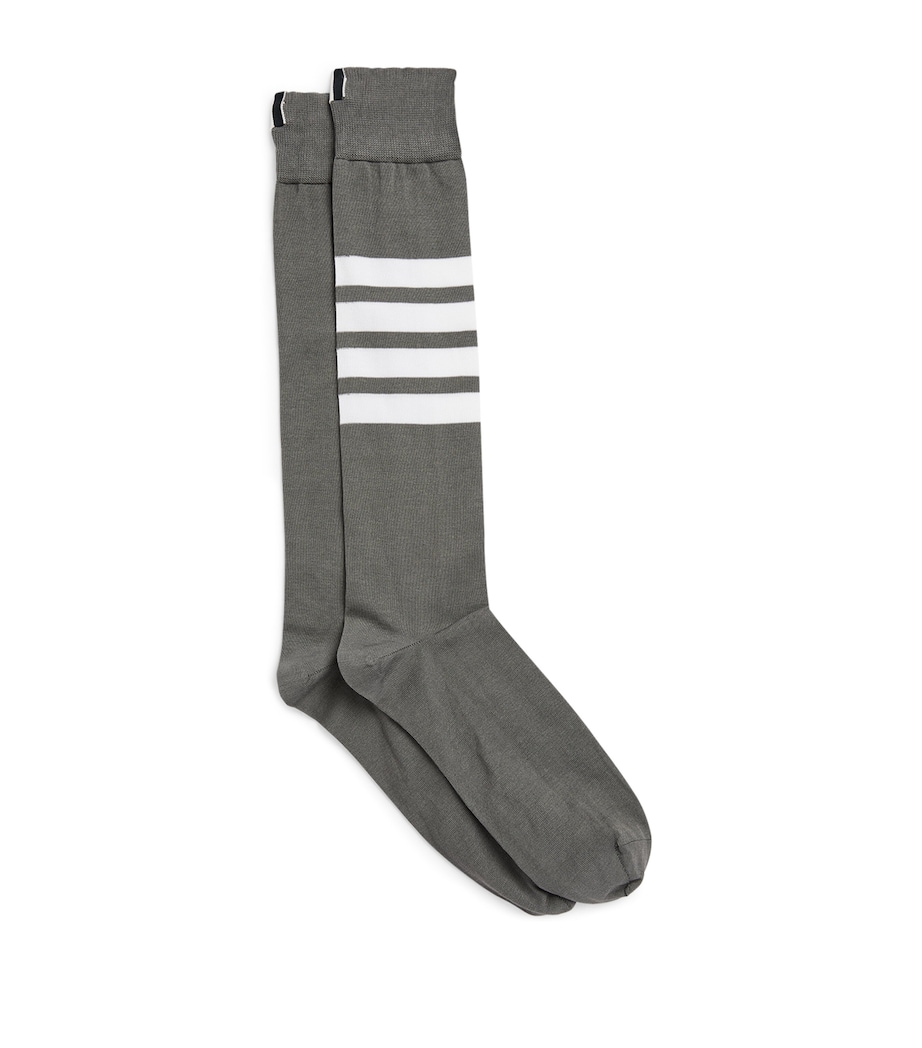 Cotton-Blend 4-Bar Over-The-Calf Socks MED GREY Image 1