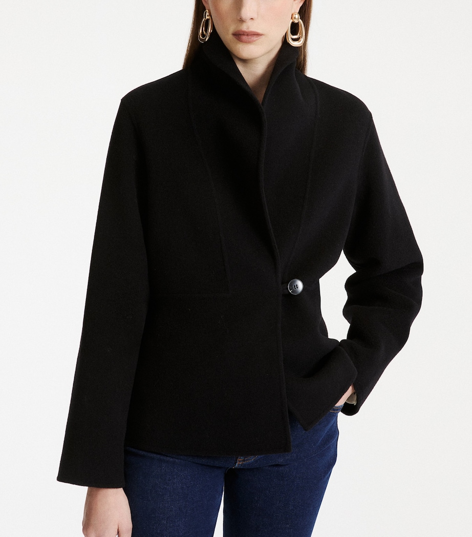 Marella Womens Virgin Wool-Blend Coat Black Image 4
