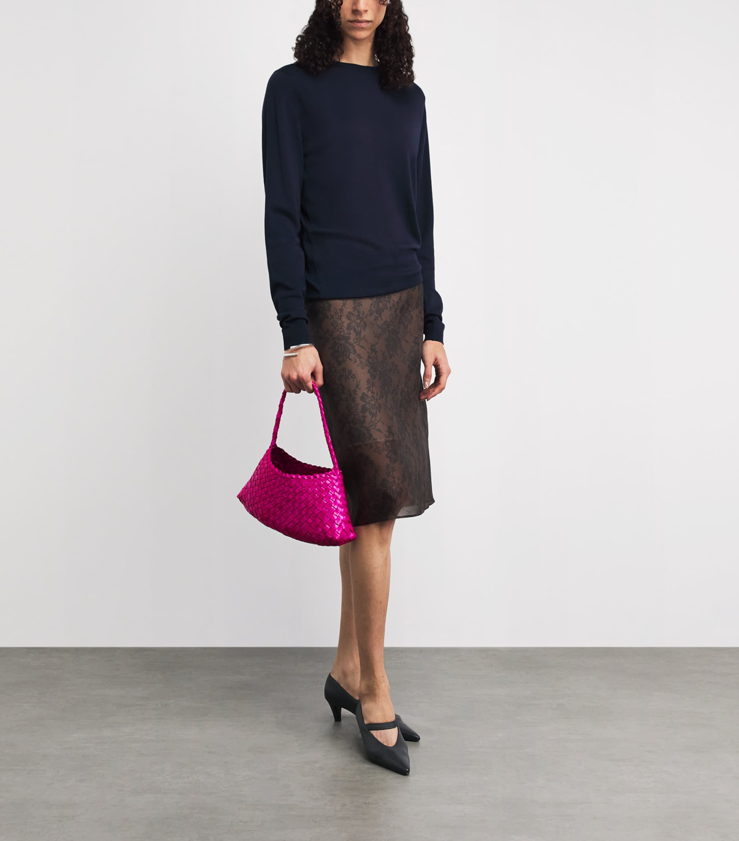DRAGON DIFFUSION Pink Leather Woven Rosanna Shoulder Bag | Harrods US