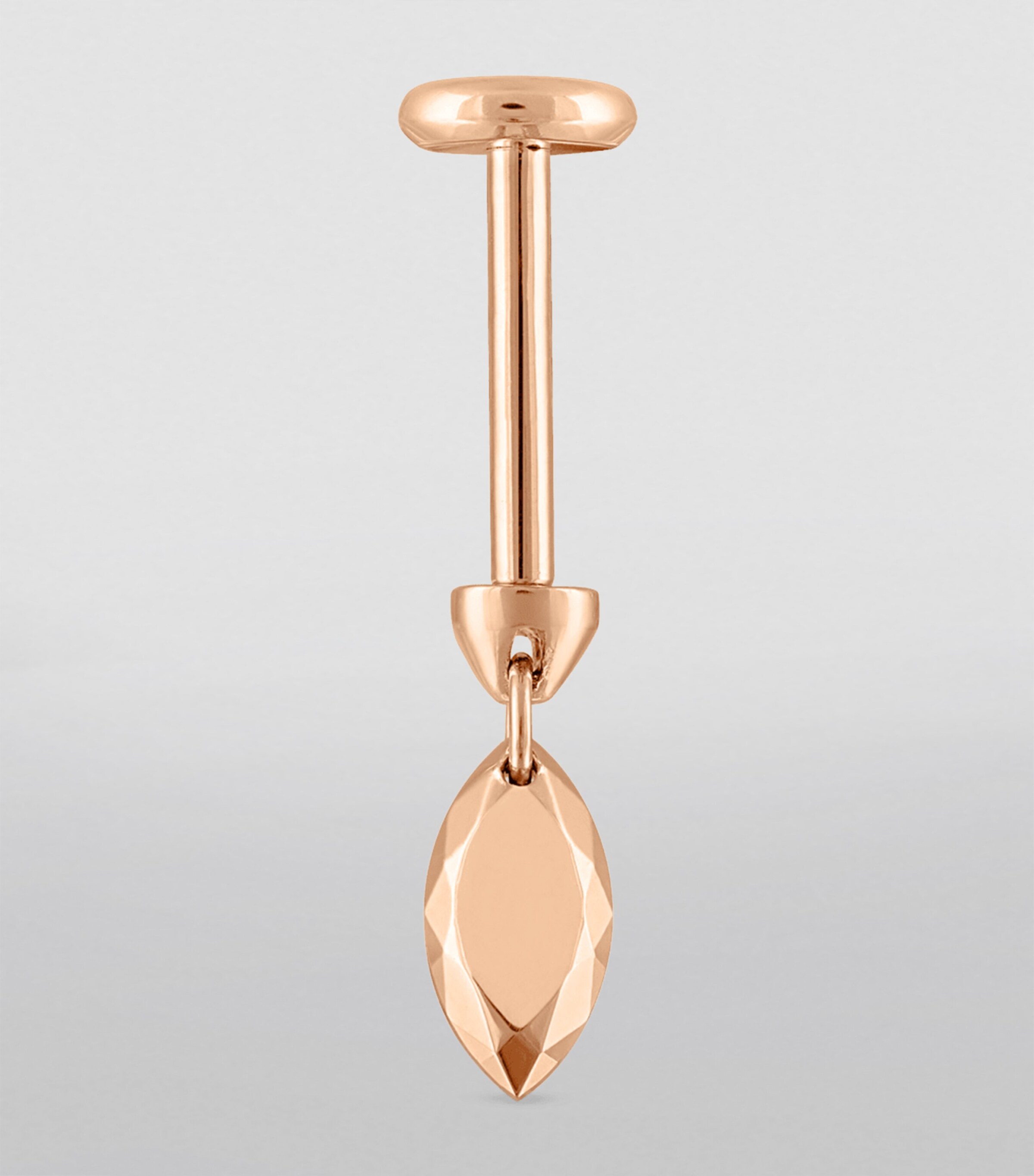 Faceted Gold Marquise Threaded Charm Earring (5.5mm) ROSE GOLD Image 3