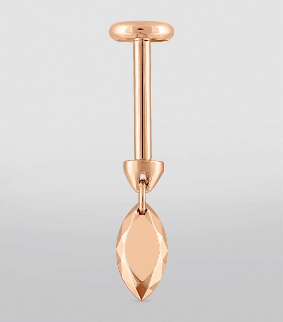 Faceted Gold Marquise Threaded Charm Earring (5.5mm) ROSE GOLD Image 3