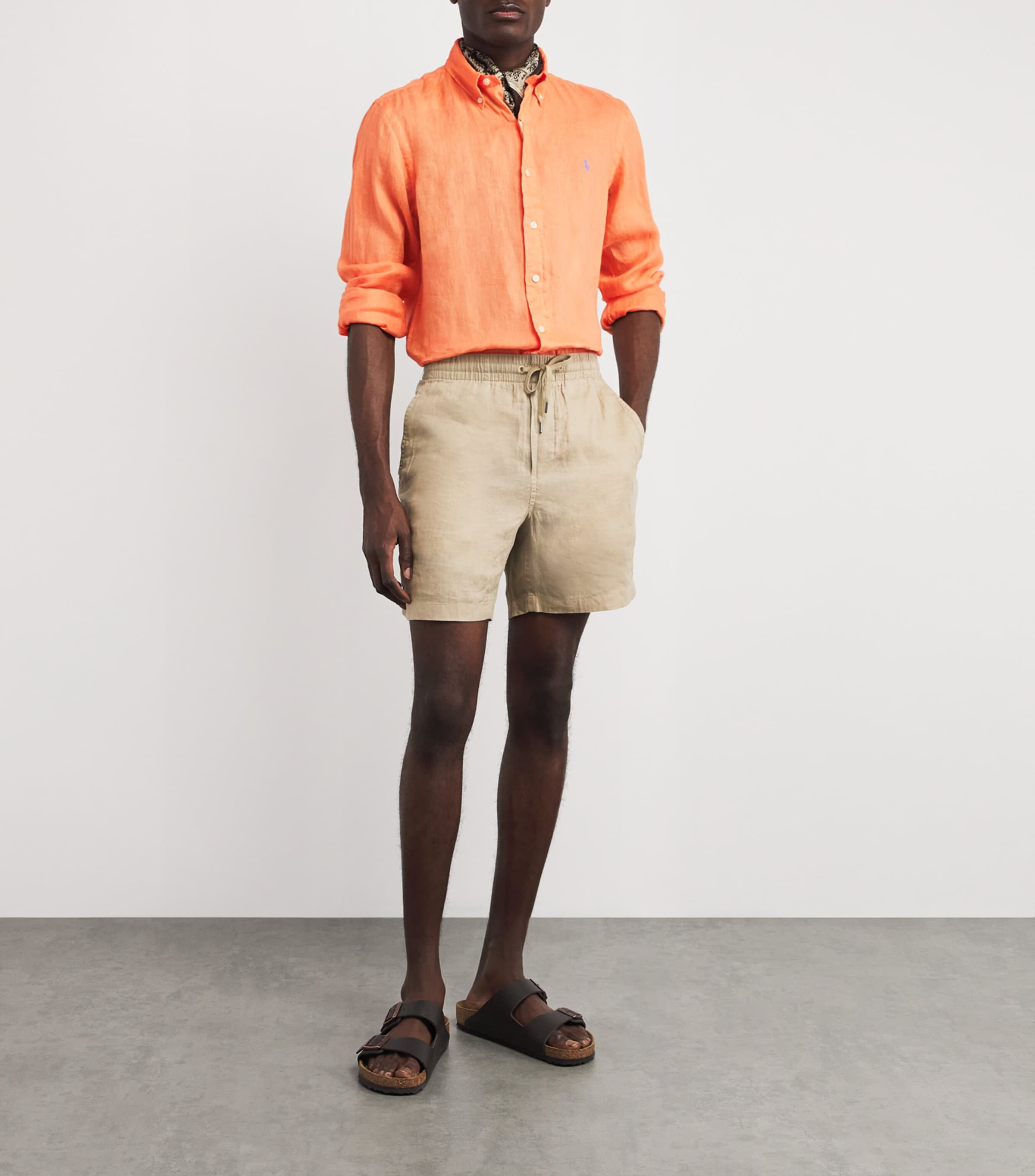 Polo Ralph Lauren Mens Linen Custom Fit Shirt Red Image 2
