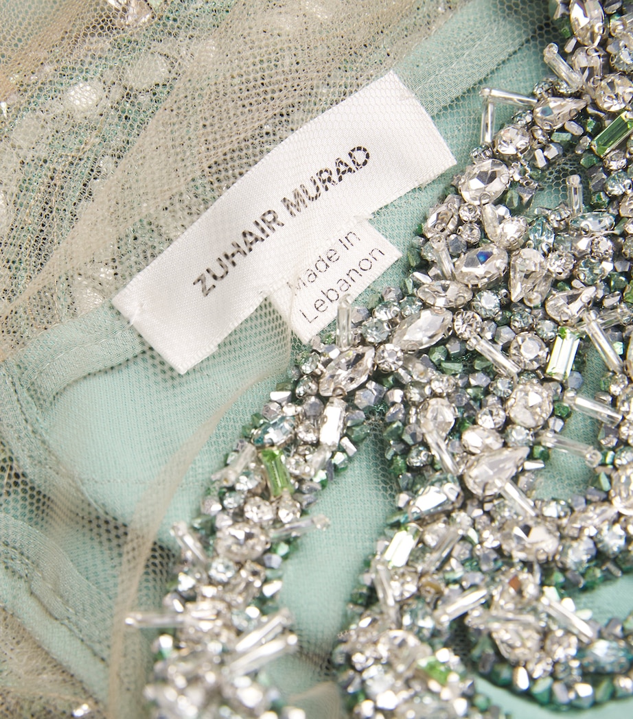 Embellished Cape Gown MS0010 GREEN/SILVER Image 5