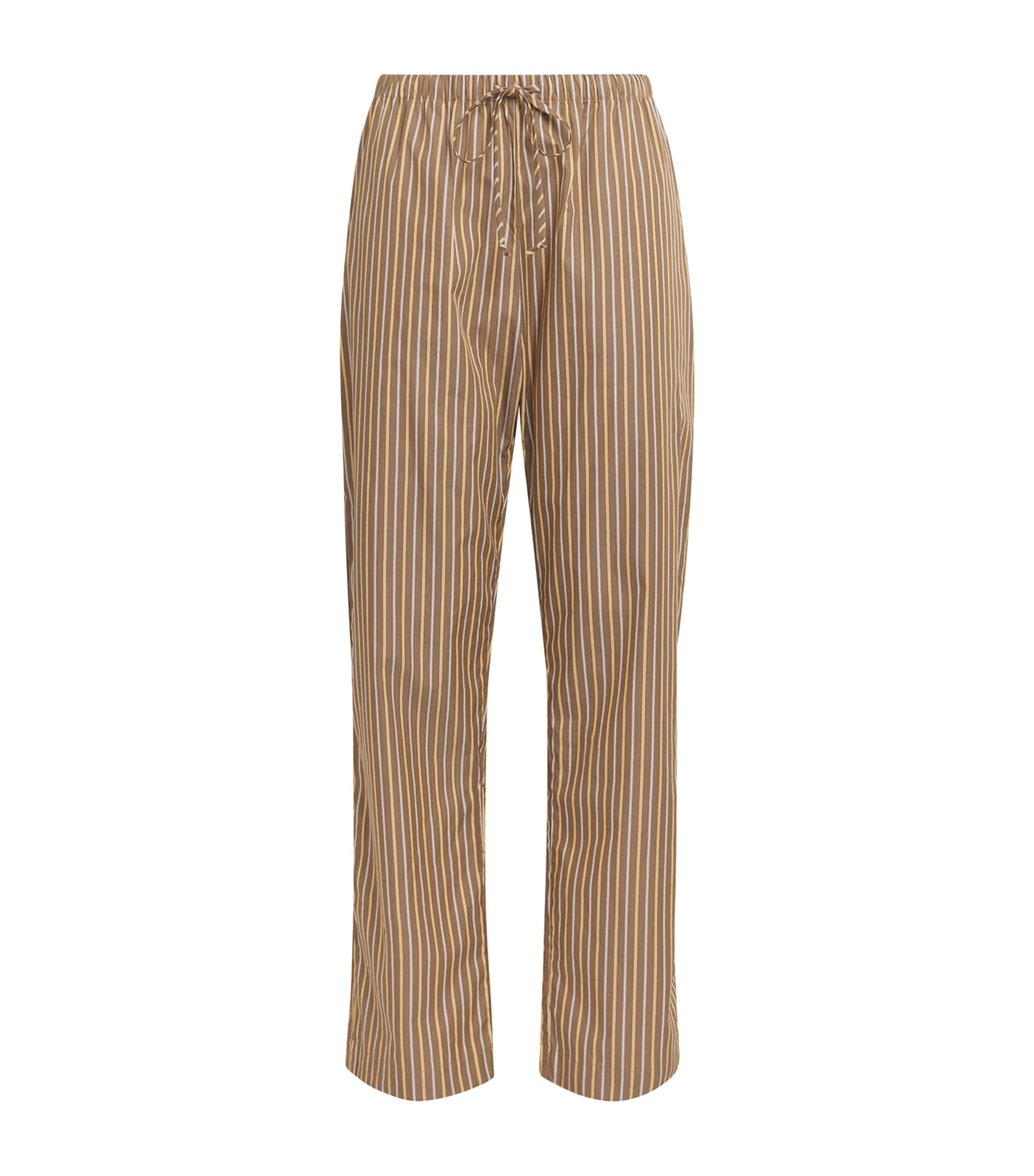 Cotton-Blend Stripe Yoshi Trousers MOCHA/BROWN STRIPE Image 1