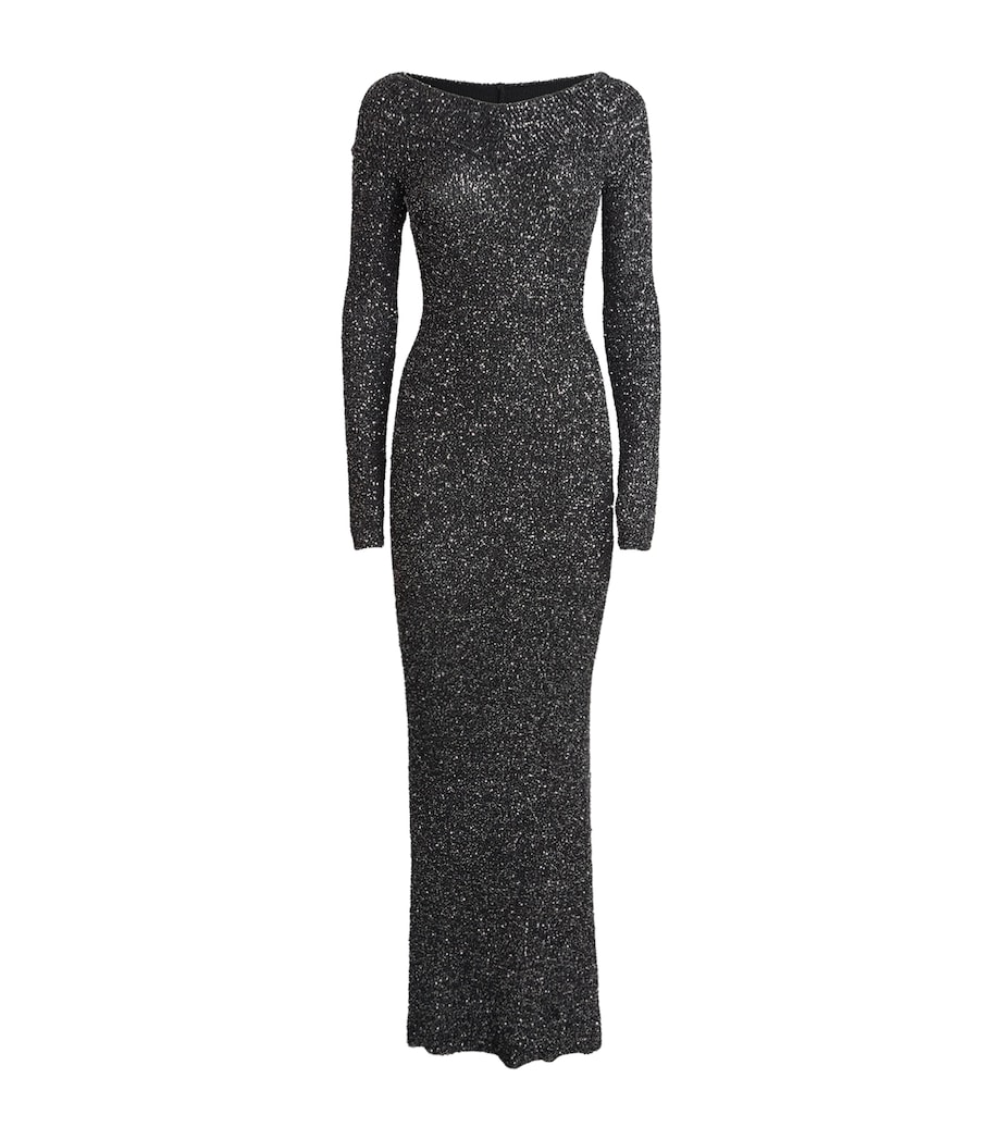 Sequin Off-The-Shoulder Gown 1000 BLACK Image 1
