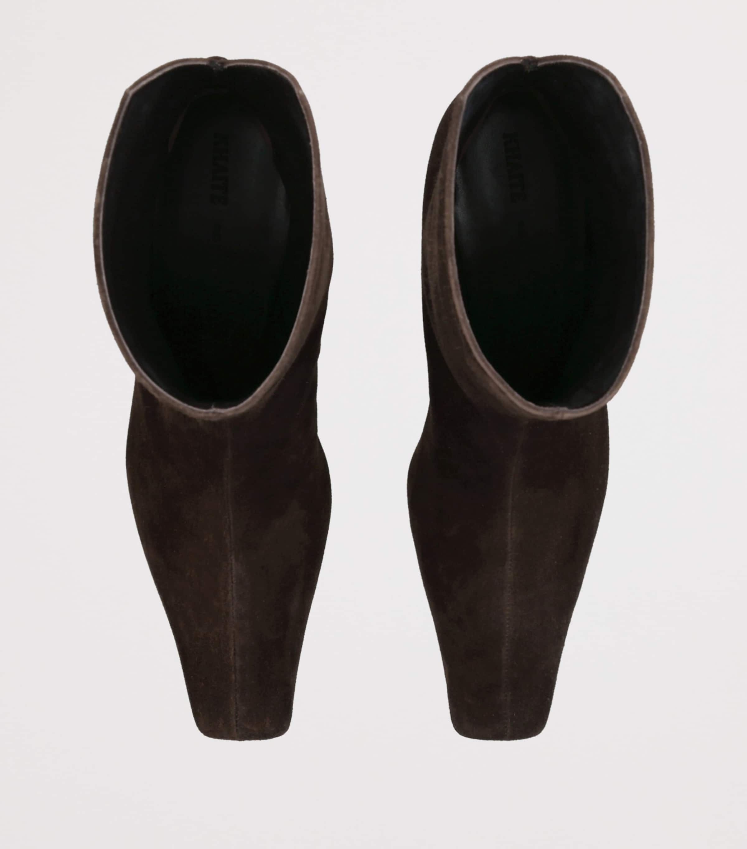 Suede Ona Ankle Boots 55 DARK BROWN Image 6