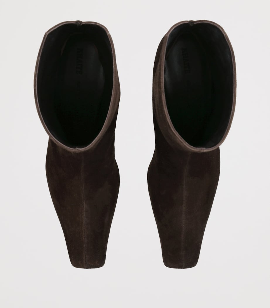 Suede Ona Ankle Boots 55 DARK BROWN Image 6