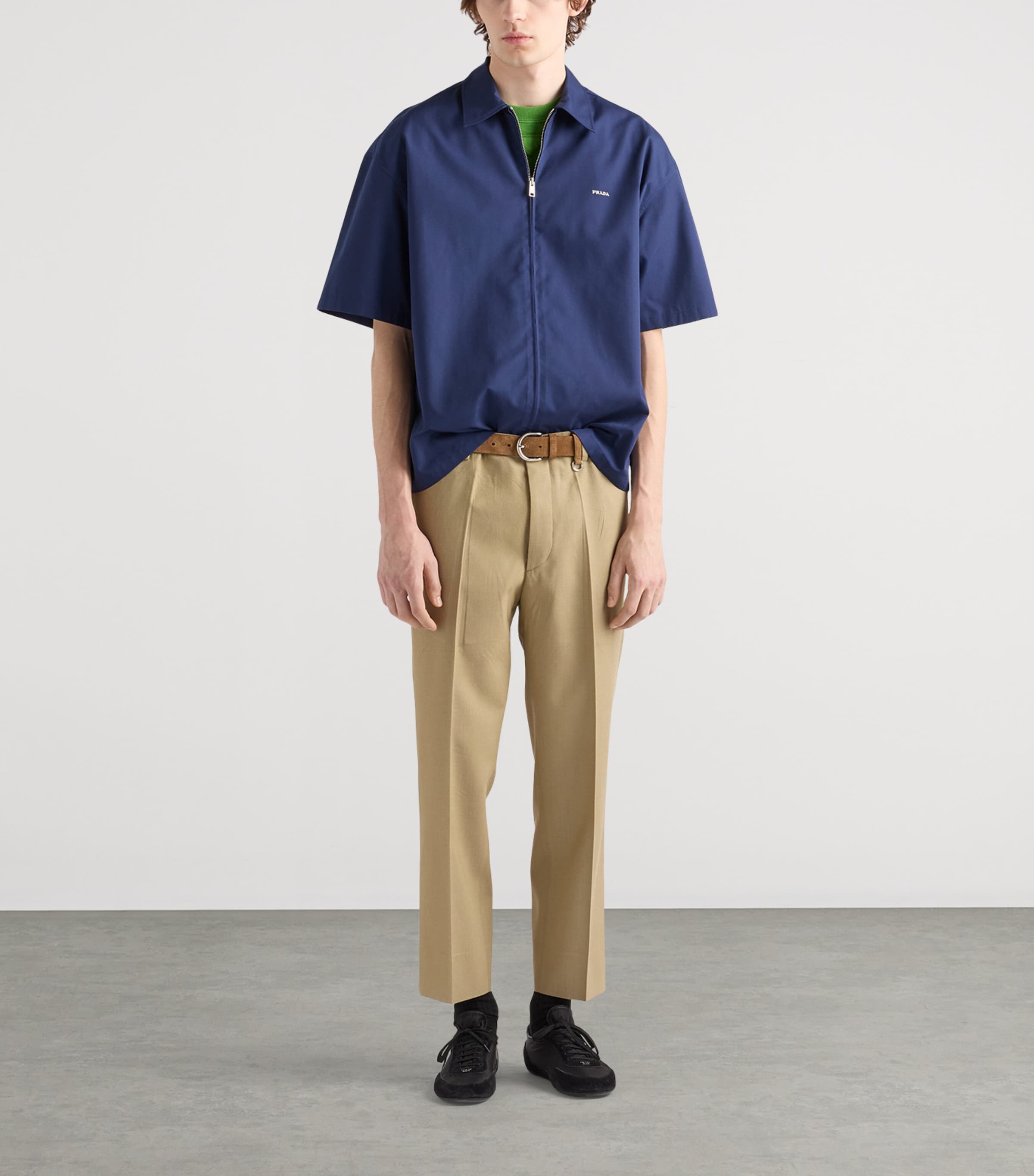 Prada Mens Zipped Bowling Shirt Image 2