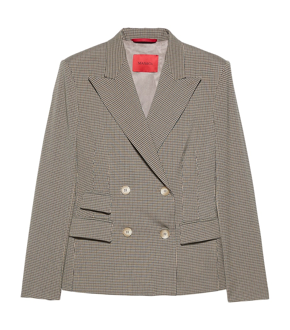 MAX&Co. Womens Double-Breasted Blazer Beige Image 1