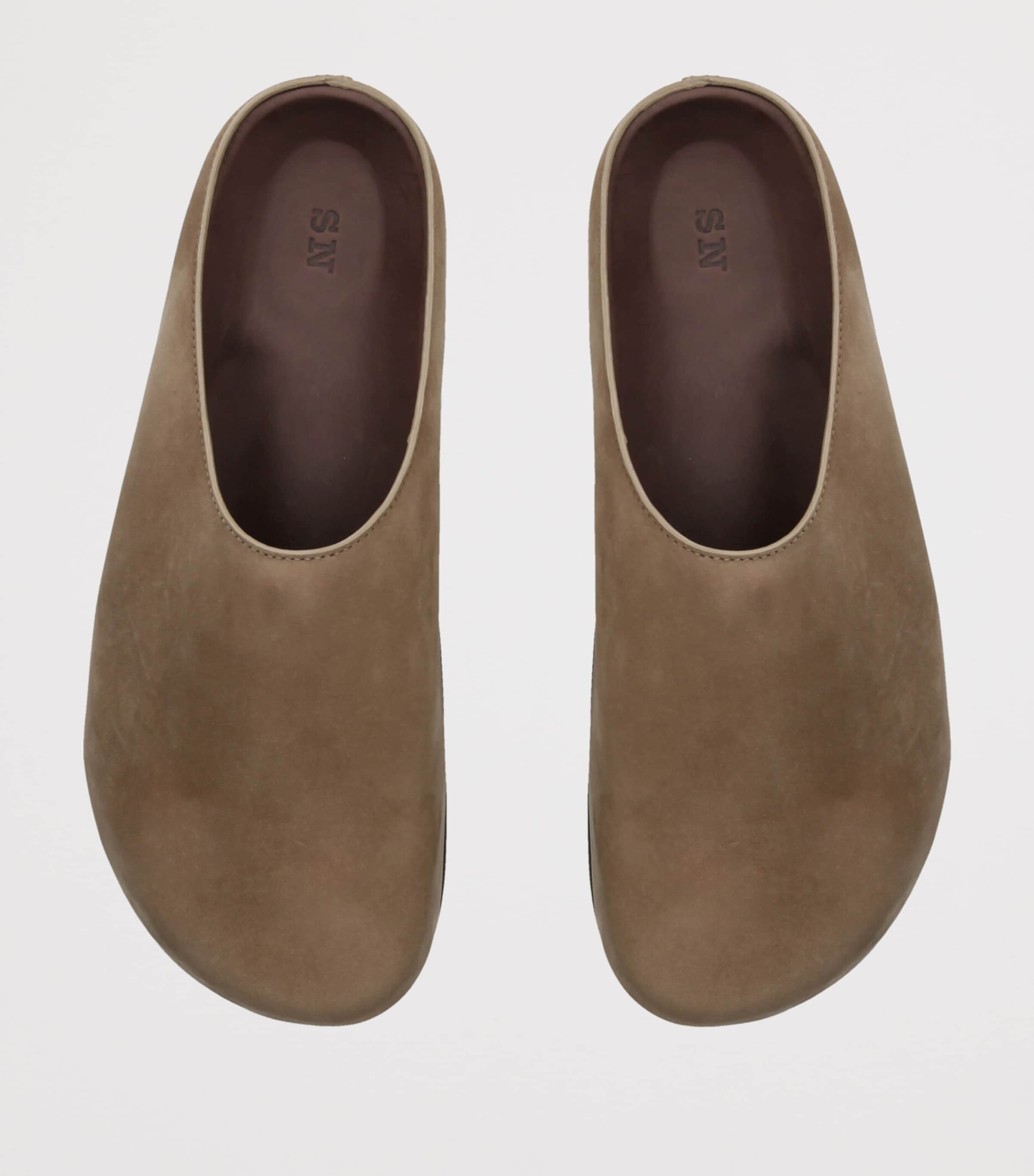 Studio Nicholson Nubuck Suede Slip-On Clogs Taupe Image 3