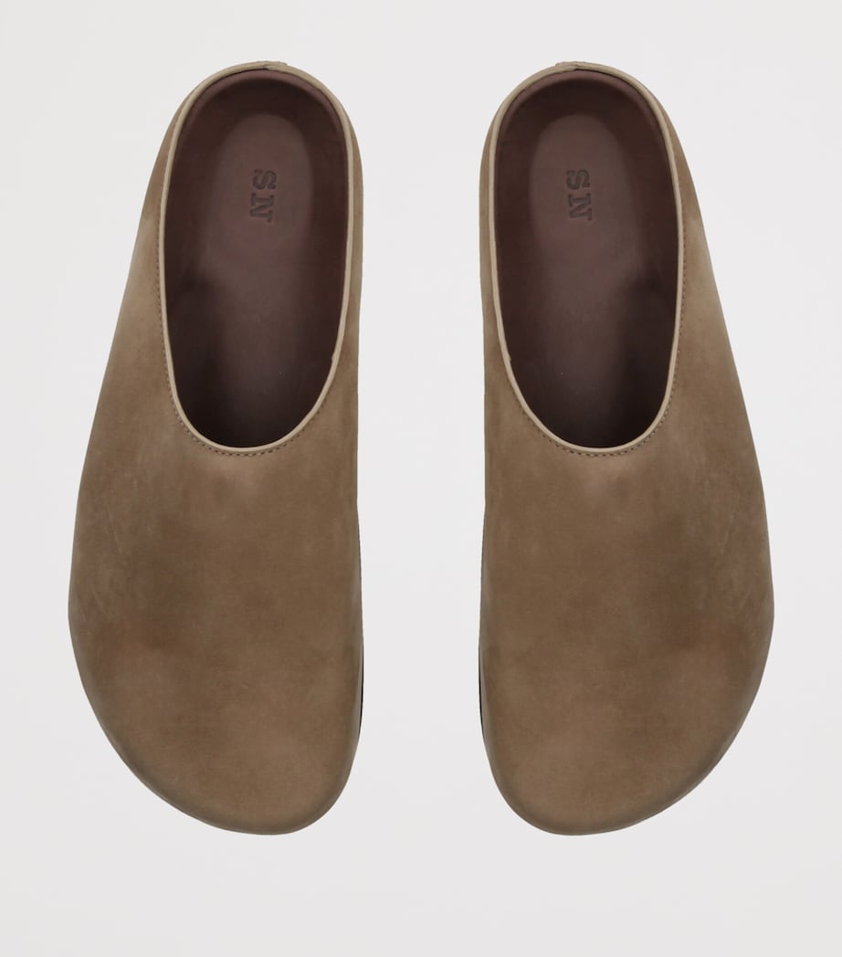 Studio Nicholson Nubuck Suede Slip-On Clogs Taupe Image 3