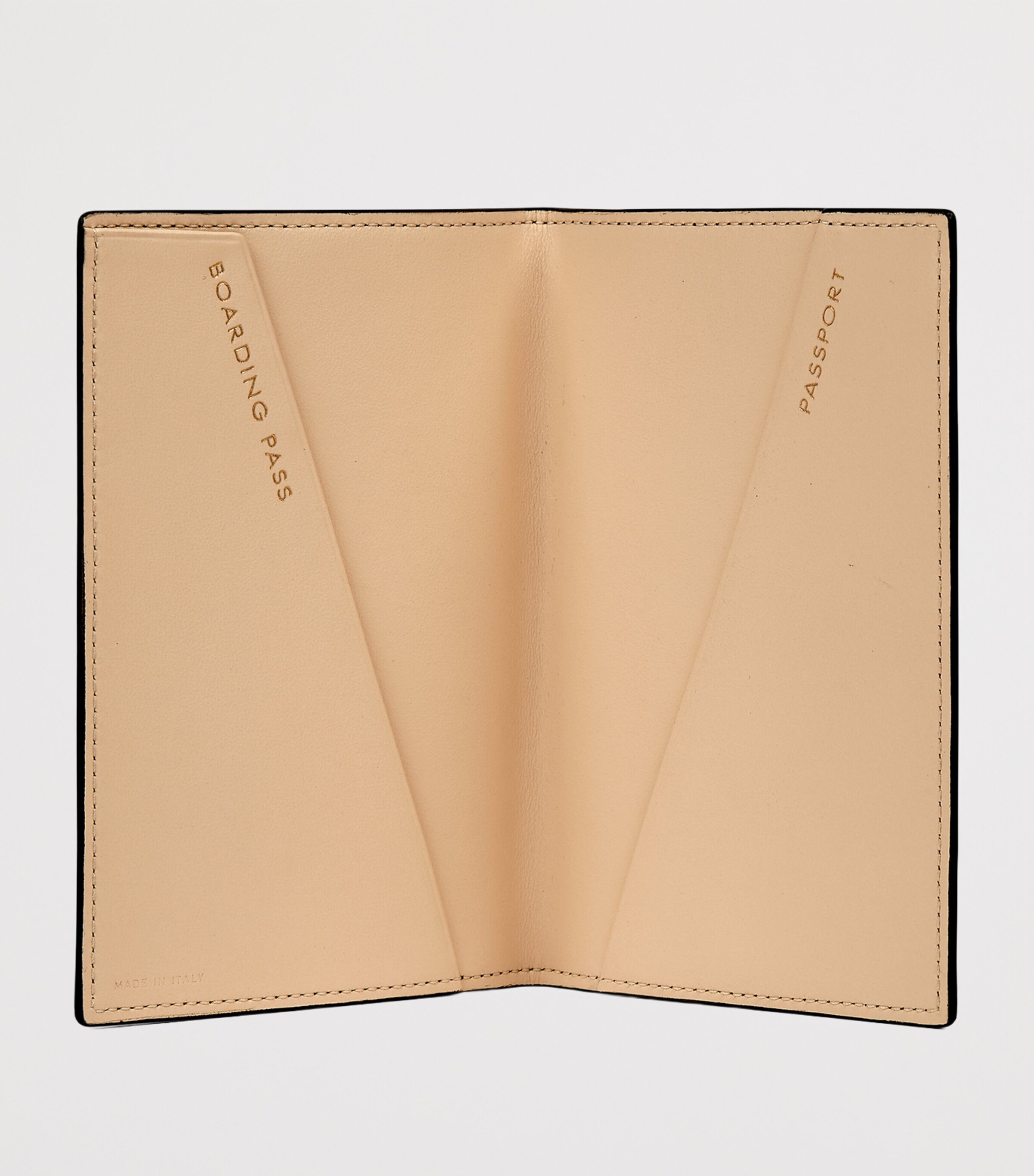 Panama Leather Leopard Print Passport Cover SAND Image 2