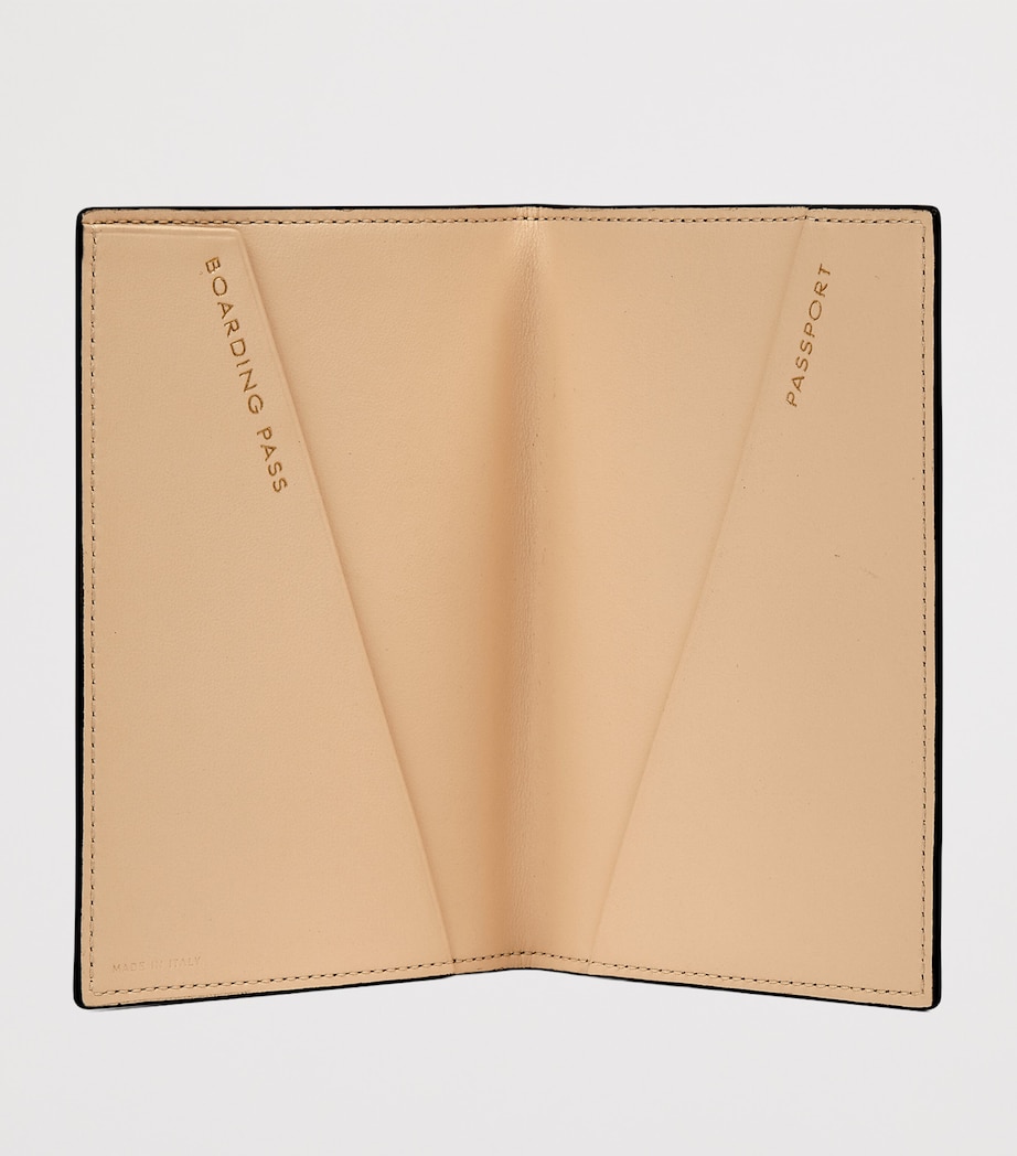 Panama Leather Leopard Print Passport Cover SAND Image 2