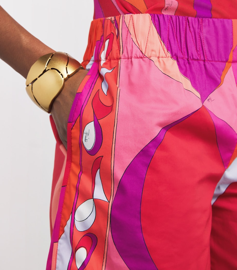 Cotton Marmo Print Shorts 017 CORALLO/FUXIA Image 5