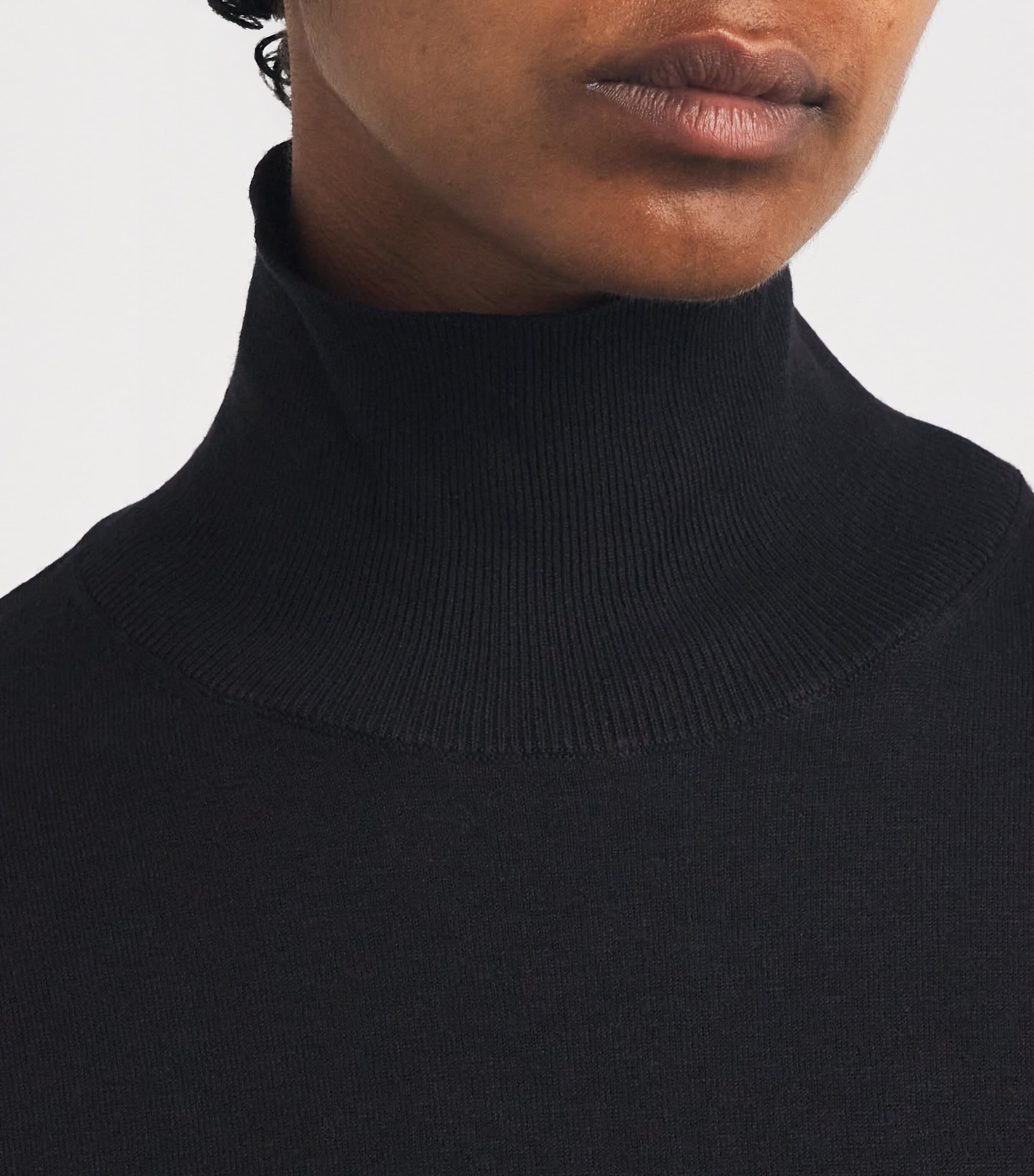 Silk-Wool-Blend Rollneck Sweater BLACK Image 6