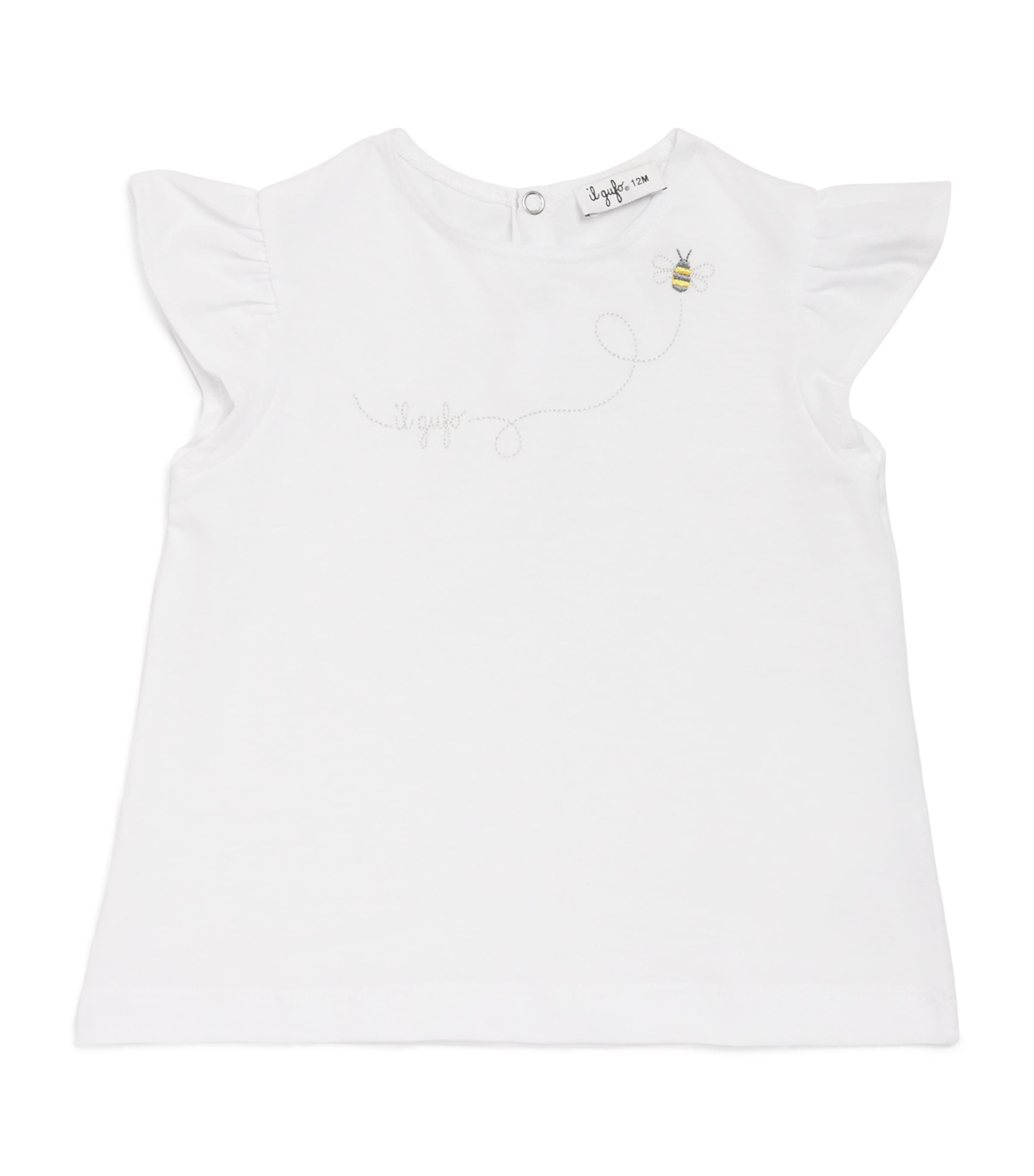Il Gufo Cotton Embroidered Bee T-shirt In White