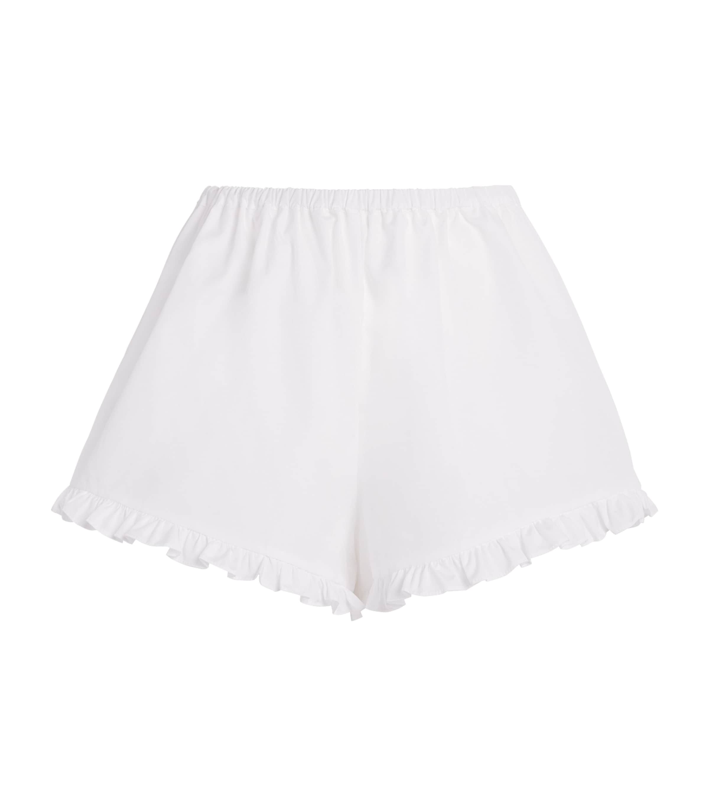 Hunza G Womens Cotton Frill Shorts White Image 1