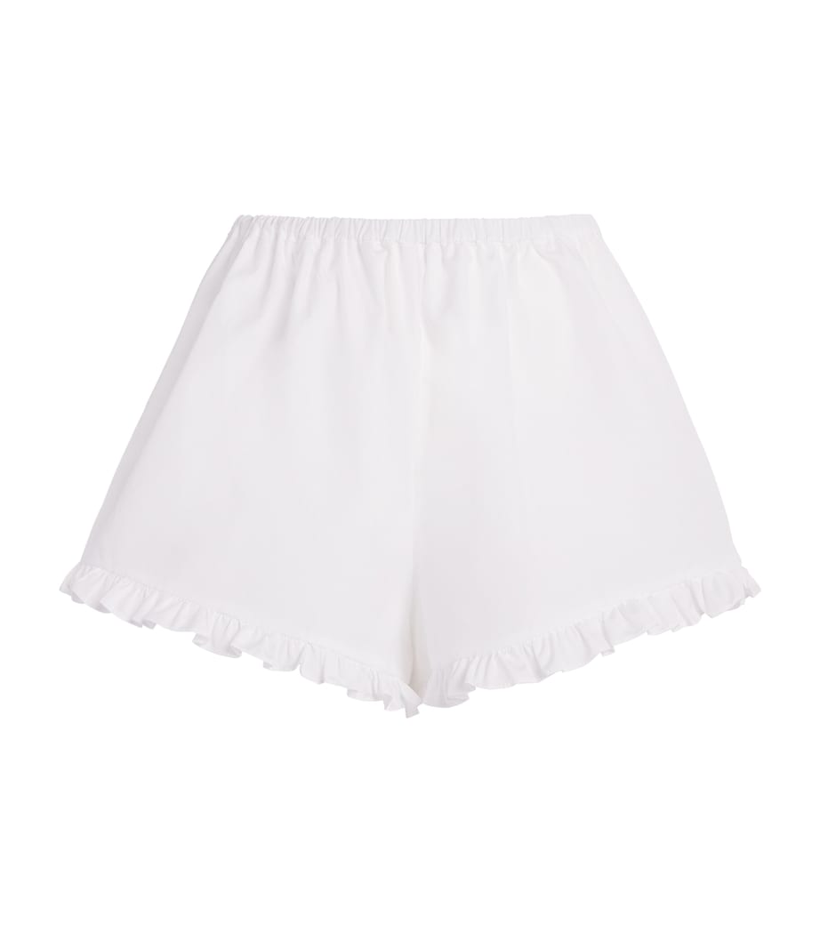 Hunza G Womens Cotton Frill Shorts White Image 1