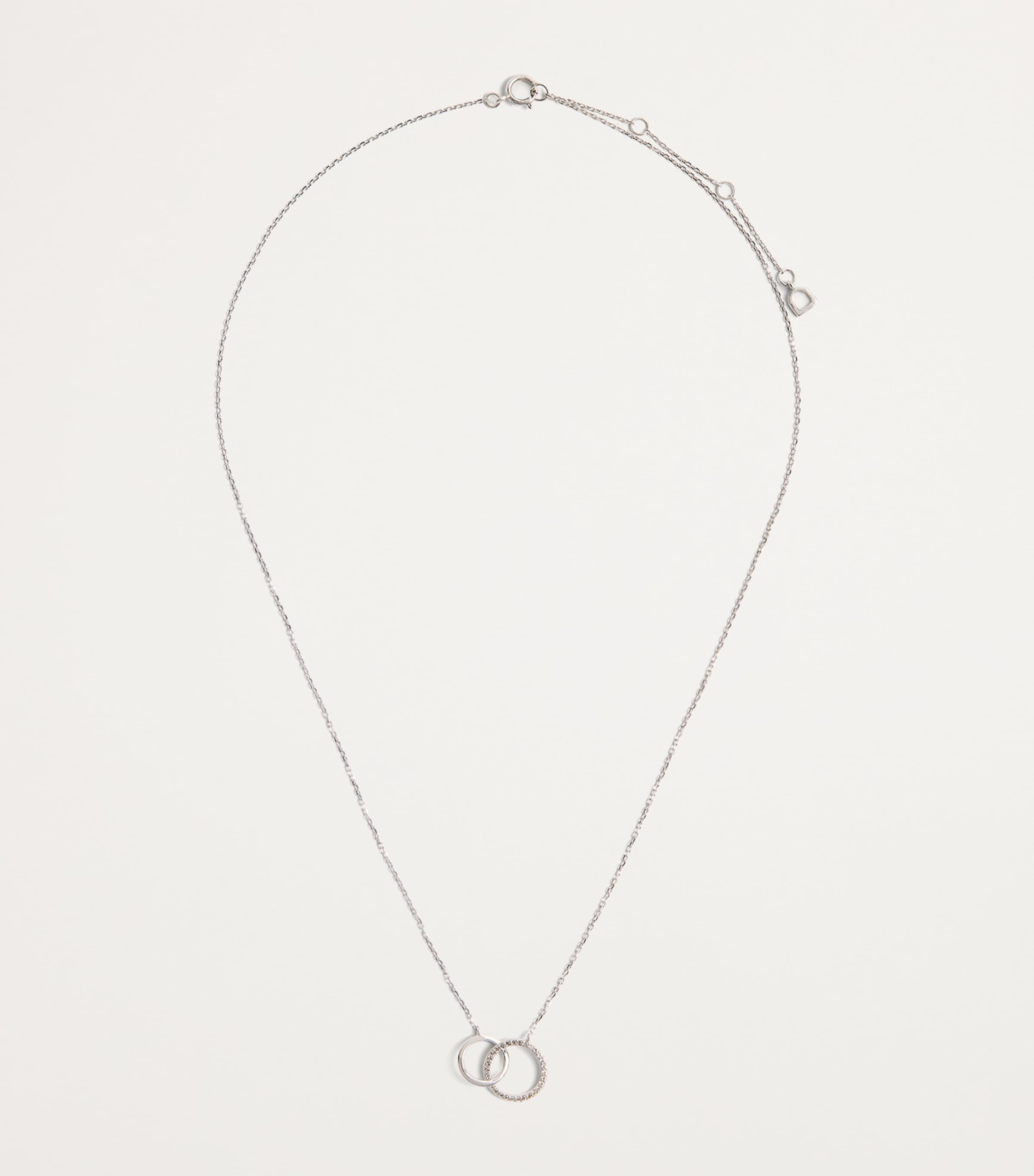 Astrid & Miyu White Gold and Topaz Orbit Necklace White Gold Image 2