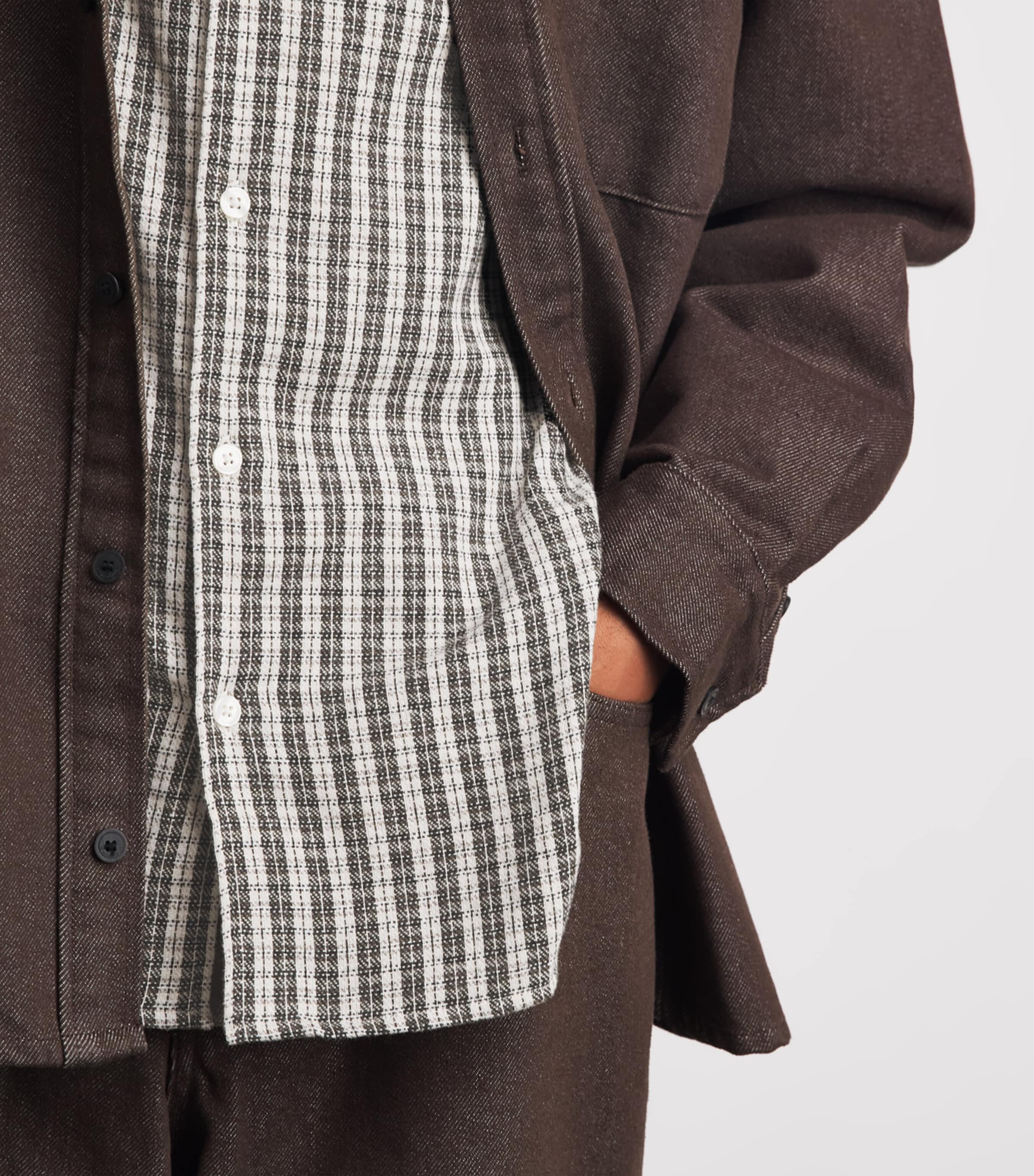 Samsøe Samsøe Mens Organic Cotton Check Saryan Shirt Brown Ch. Image 3