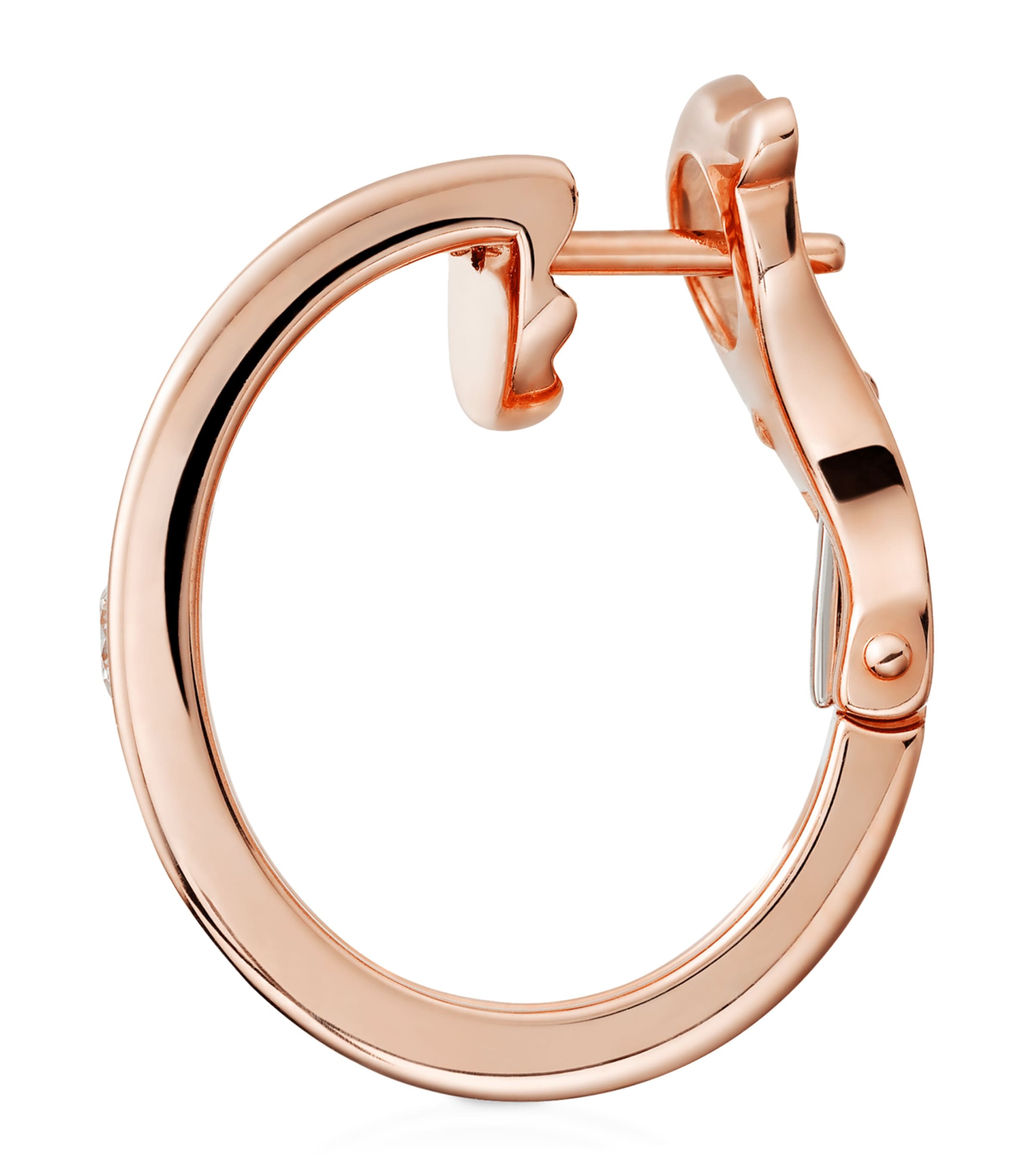 Rose Gold and Diamond LOVE Earrings ROSE GOLD Image 4