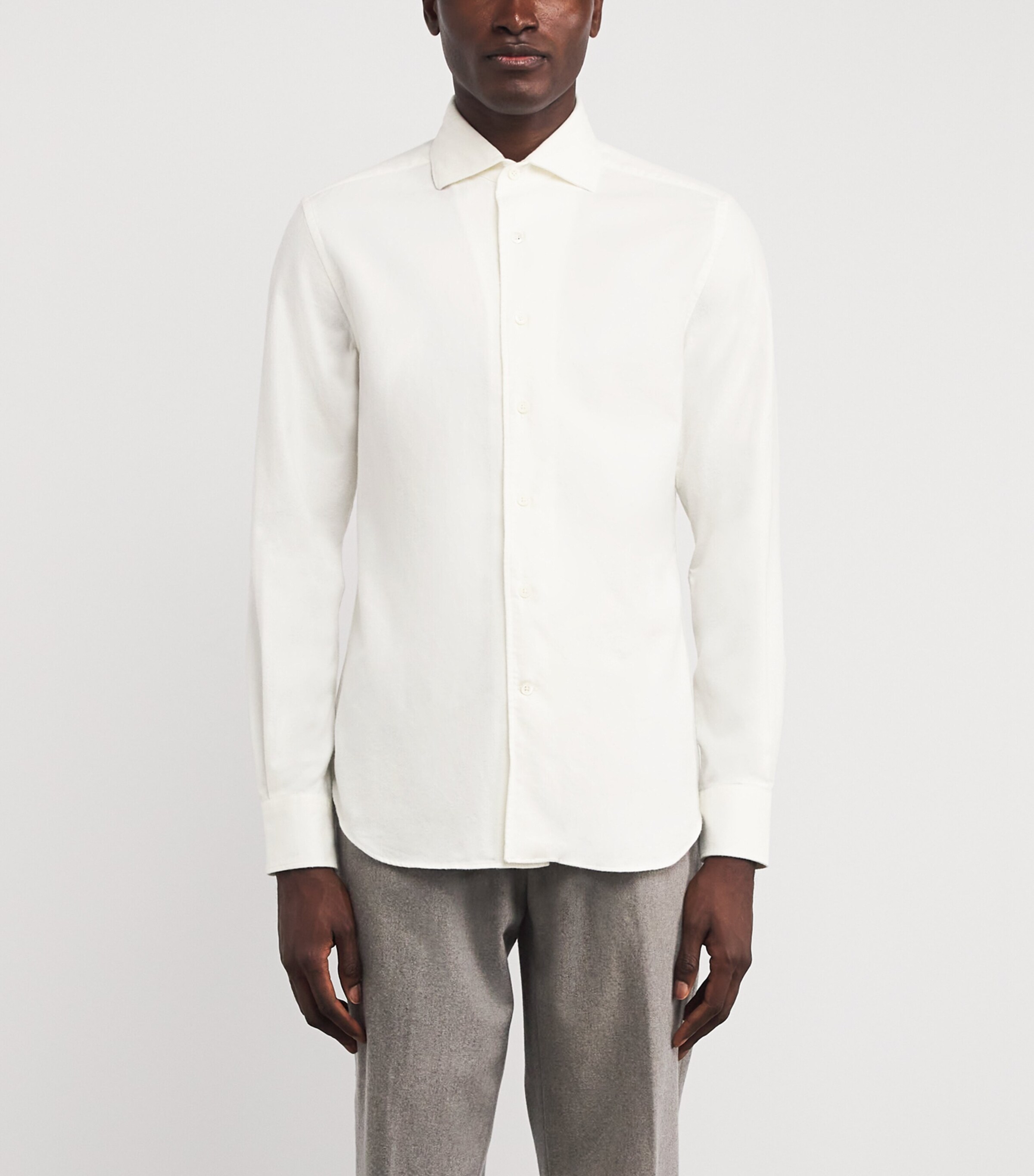 Cotton-Cashmere Shirt 028 OPTICAL WHITE Image 3
