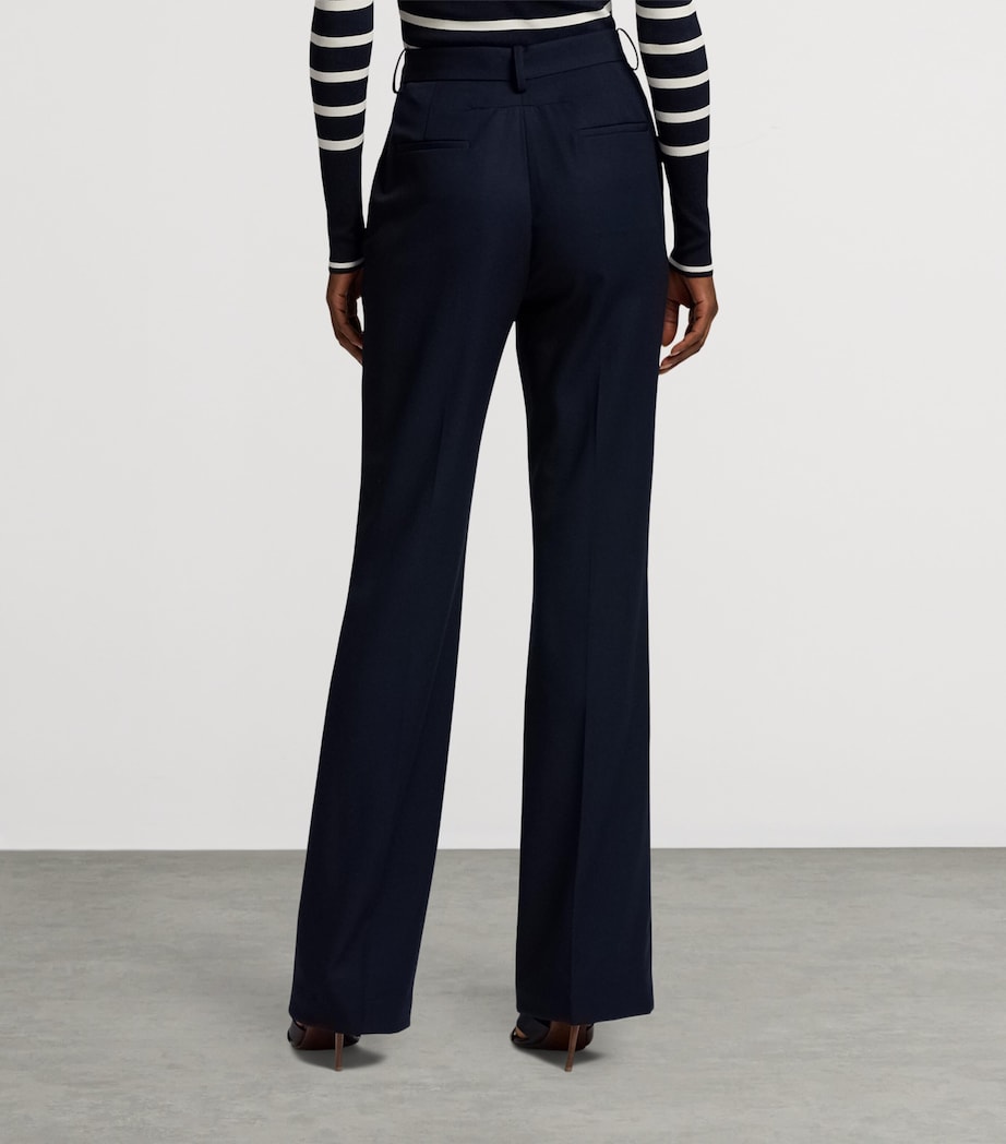 Ralph Lauren Womens Wool Grain de Poudre Wrigley Trousers Navy Image 8