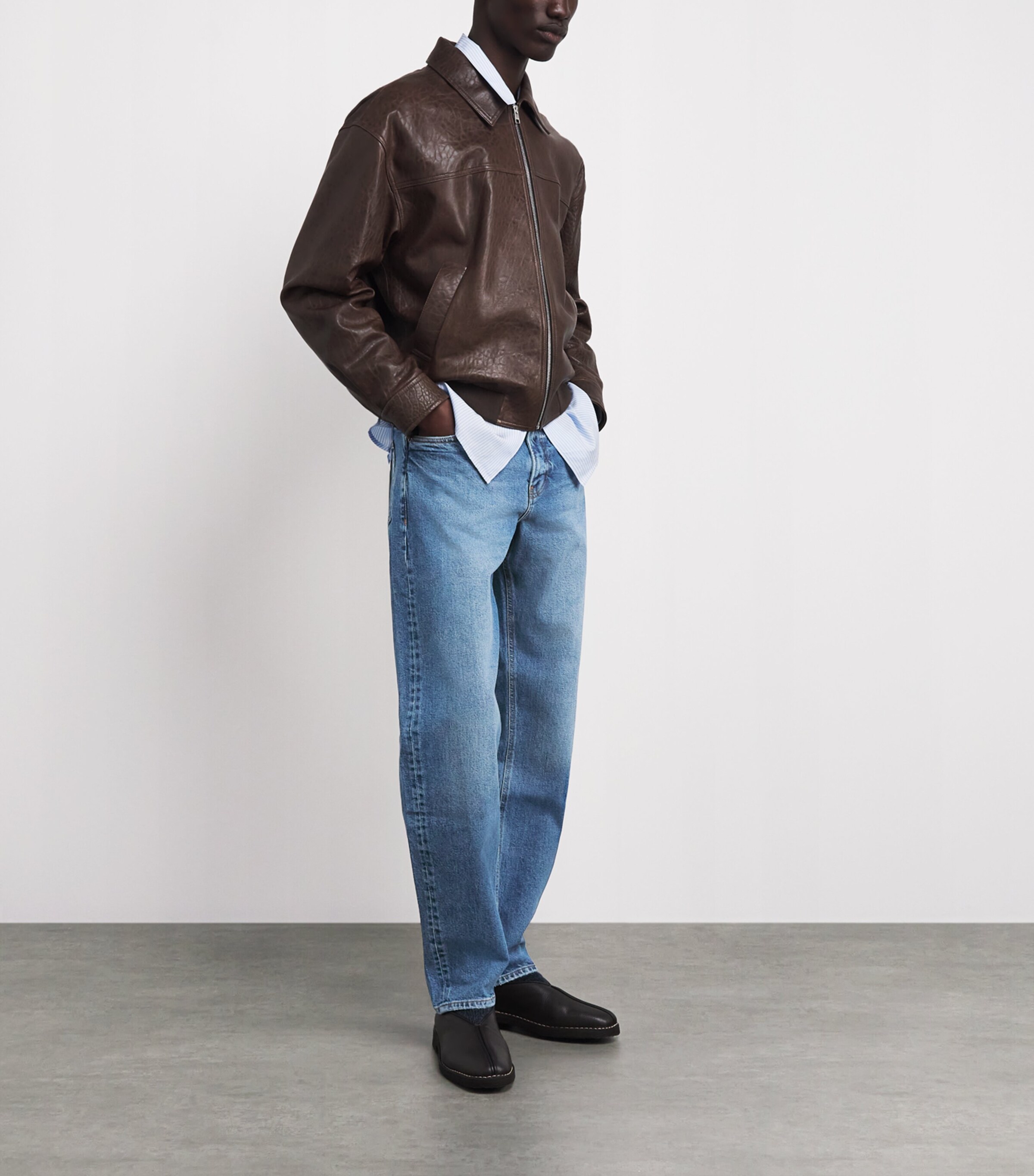 FRAME Mens The Straight Jeans Old Town Image 2