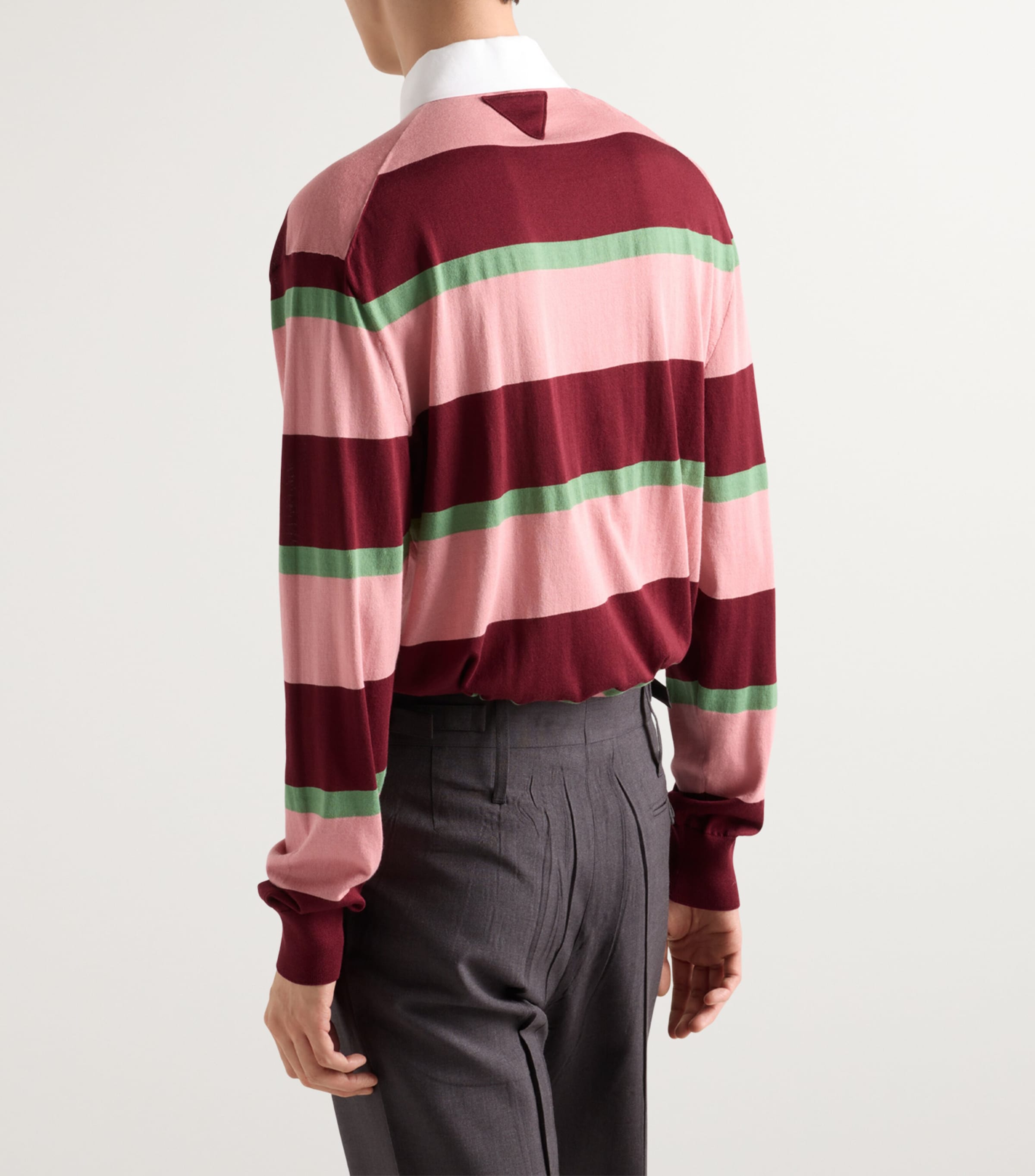 Cotton-Silk Striped Polo Shirt F0007 Image 5