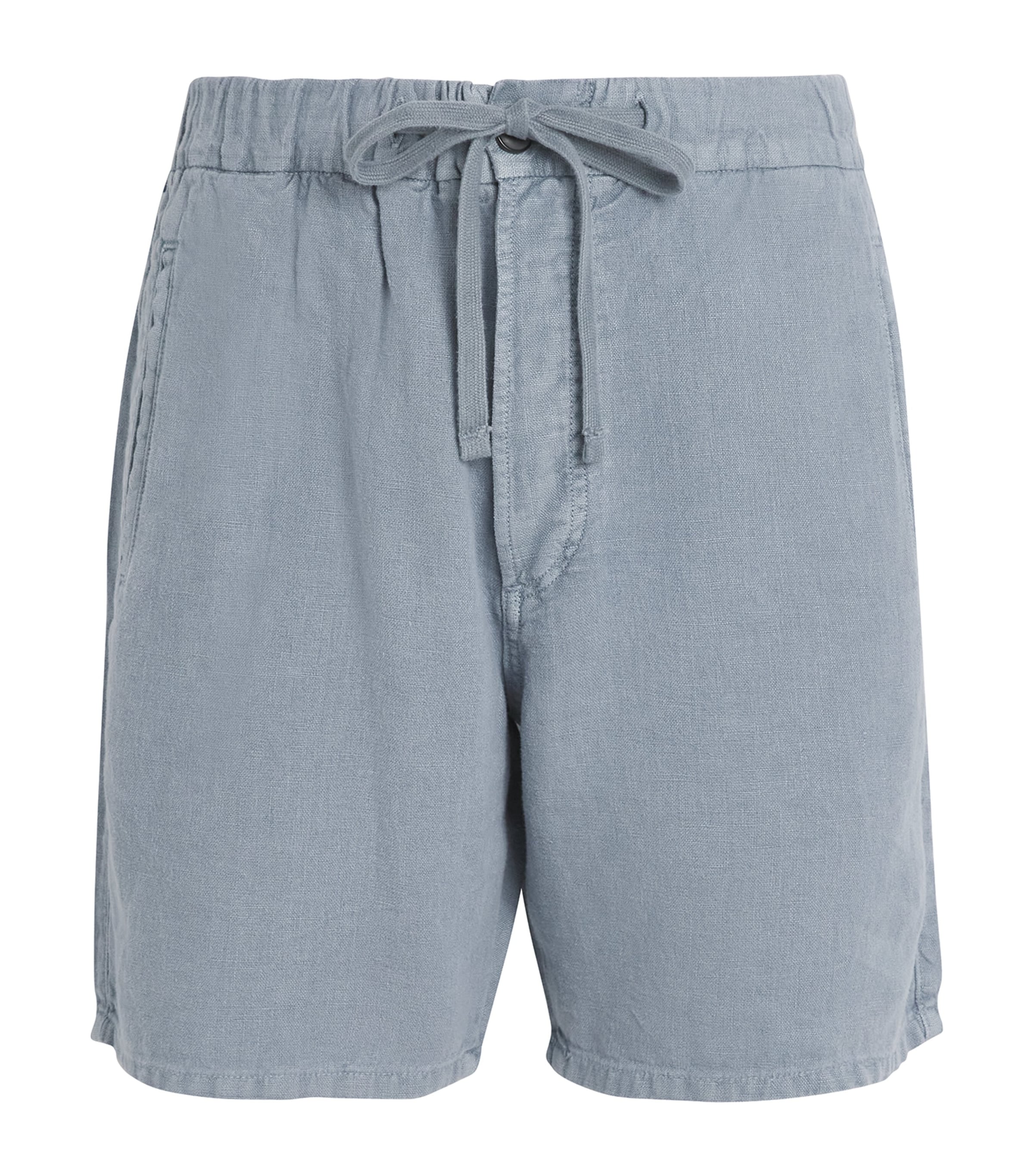 Citizens of Humanity Mens Linen Drawstring Shorts Stone Blue Image 1