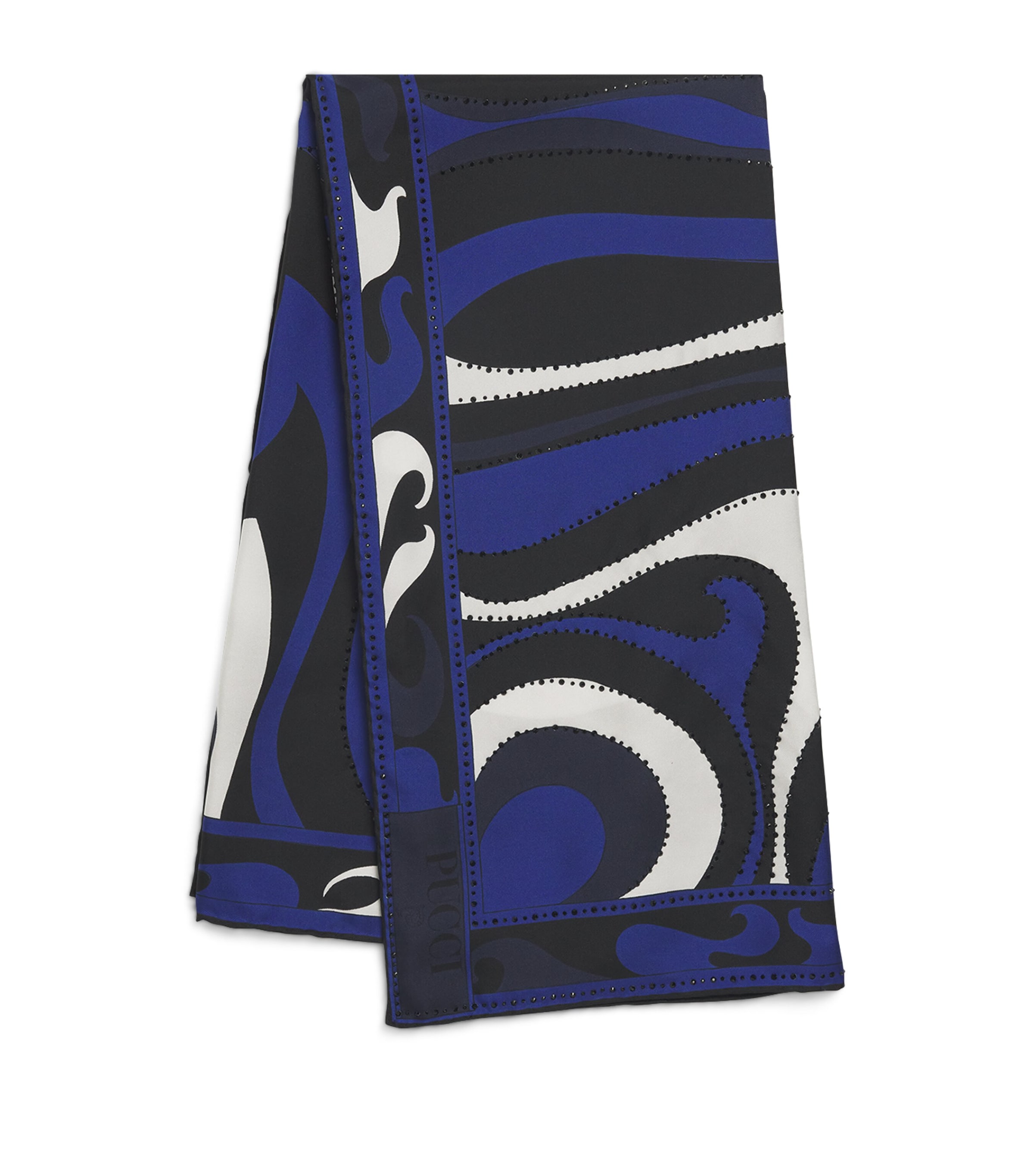 Pucci Silk Marmo Square Scarf In Blue