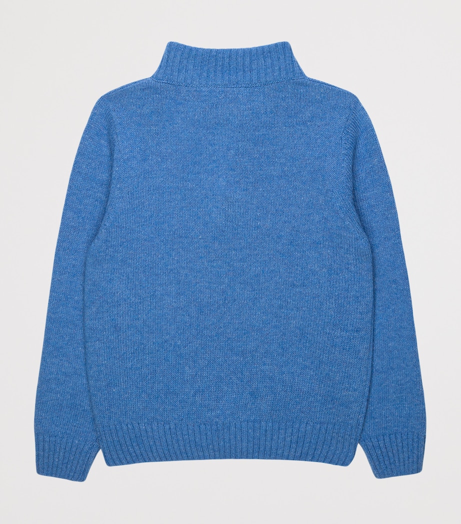Trotters Sebastian Half-Zip Sweater (2-5 Years) Blue Image 2