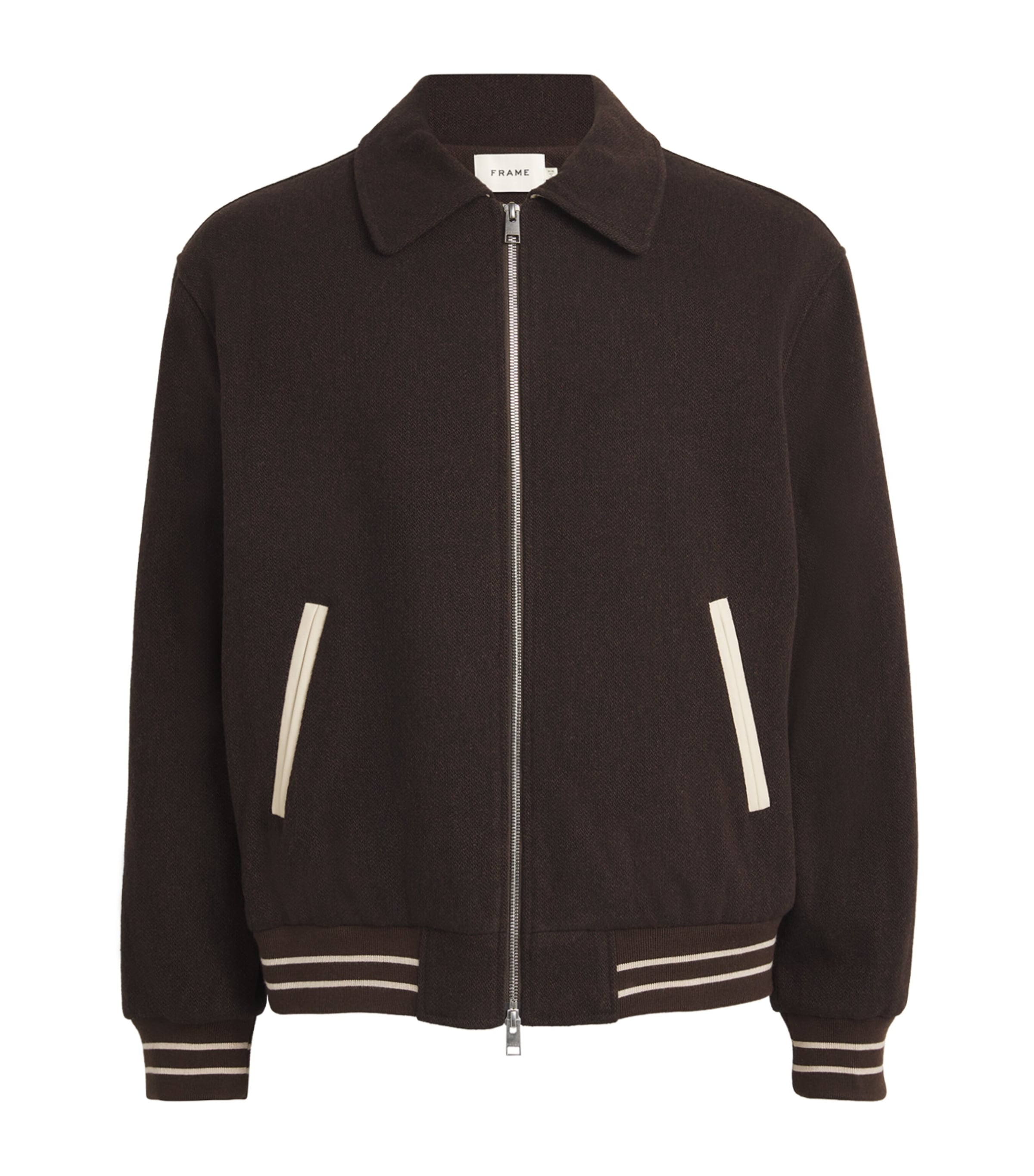 Frame Wool-blend Bomber Jacket In Black