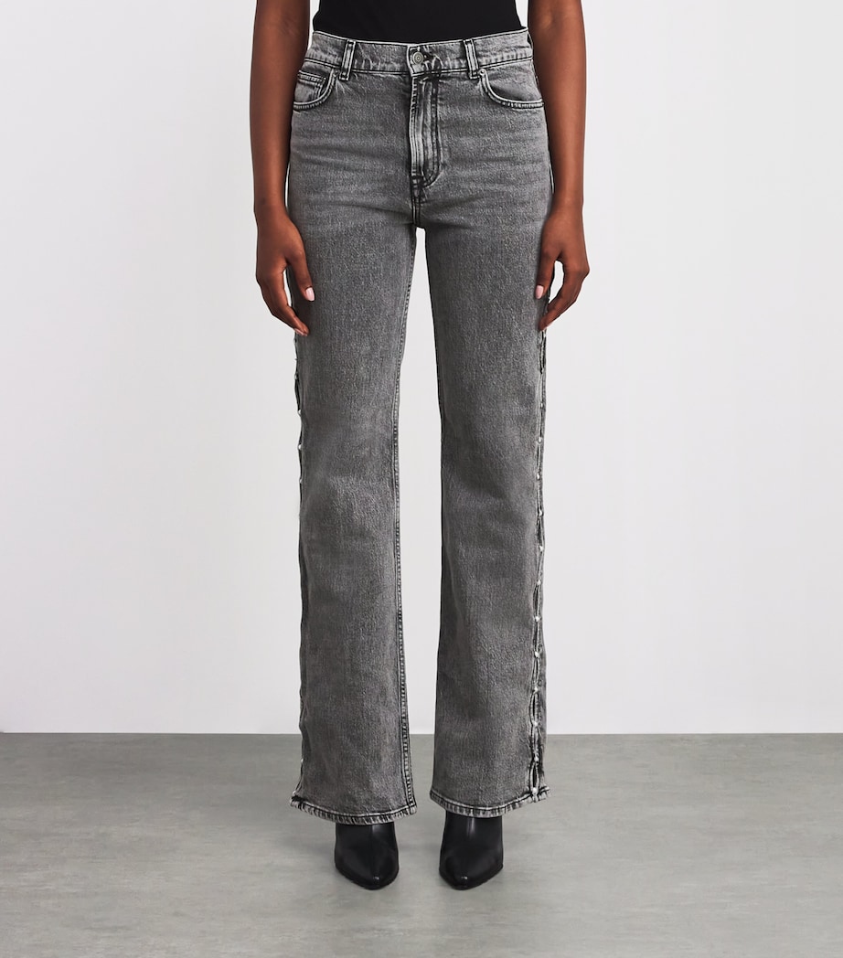 Embellished Straight Jeans GREY Image 3