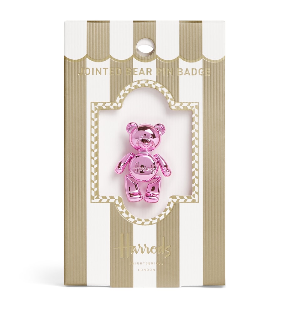 Jointed Bear Pin Badge PINK Image 1