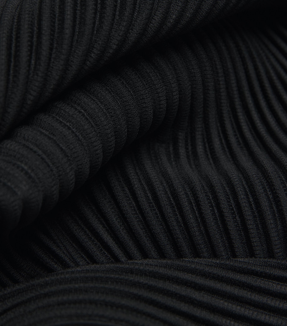 Pleated Long-Sleeve T-Shirt 15-BLACK Image 5