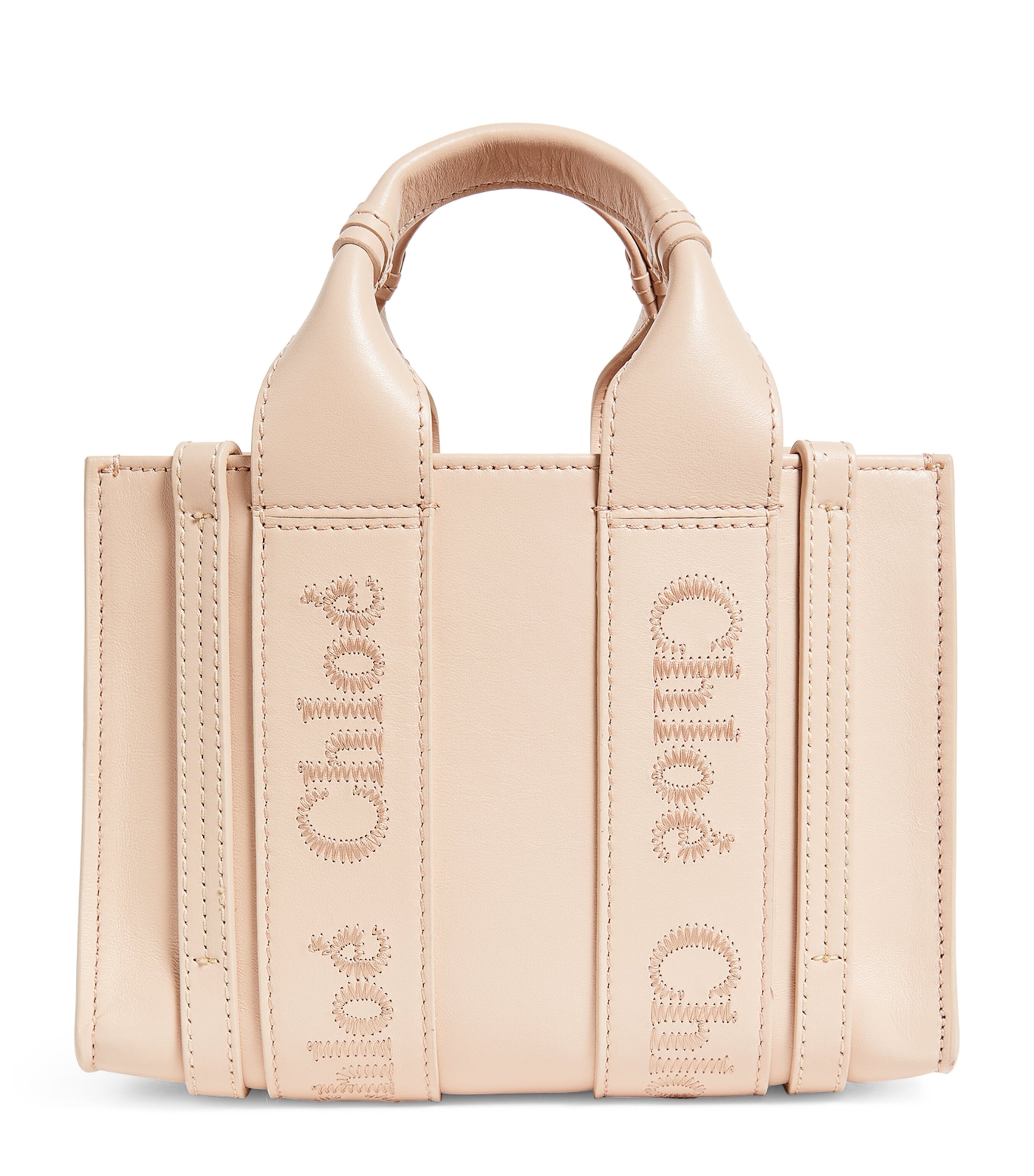 Shop Chloé Mini Leather Woody Tote Bag In Pink