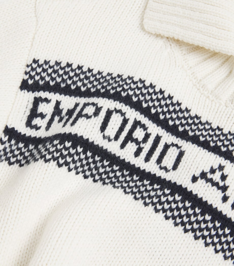 Virgin Wool-Blend Sweatshirt (4-14 Years) M0019OFF WHITE/NAVY Image 4