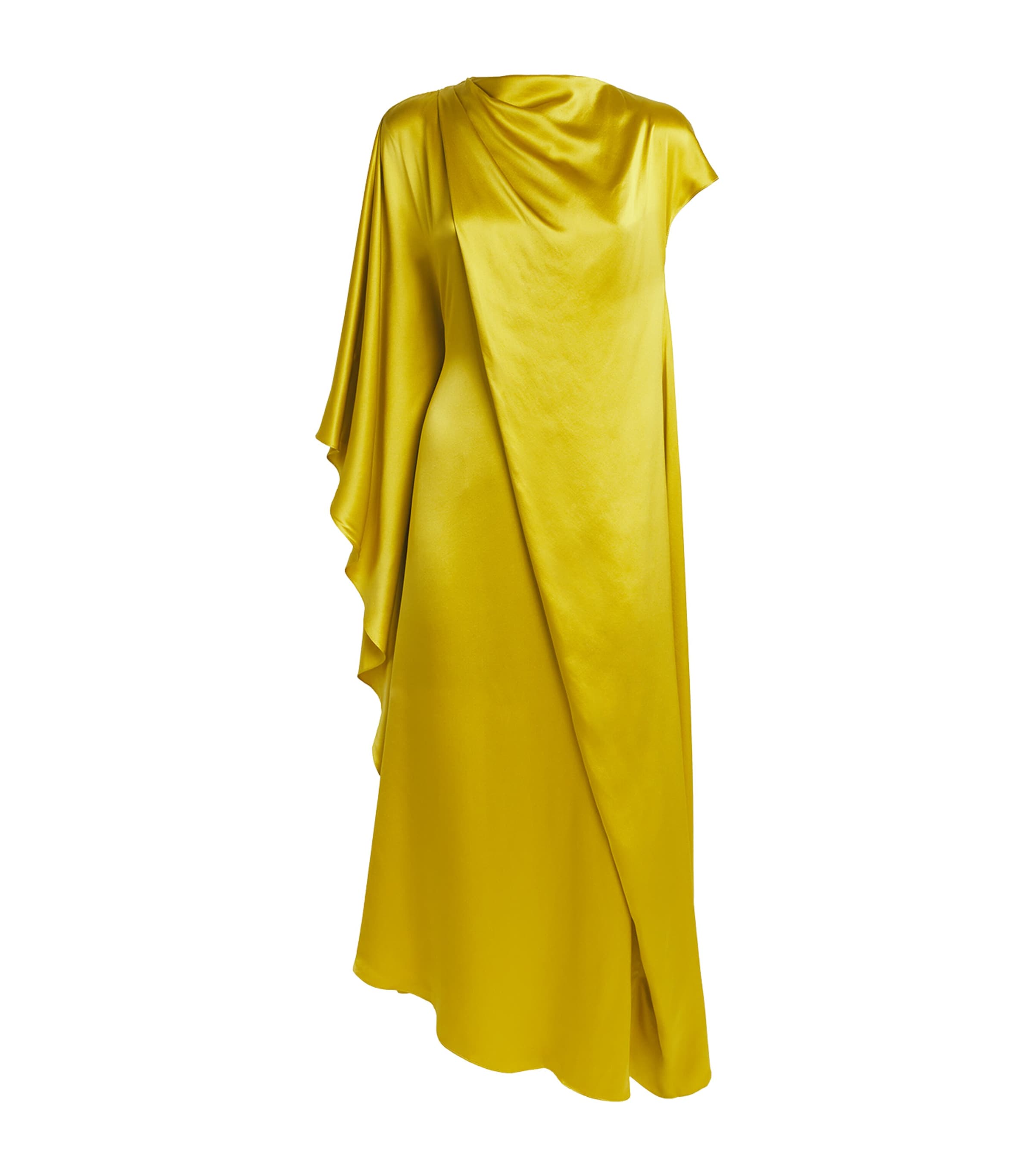 Roksanda Silk Draped Hiba Maxi Dress In Yellow