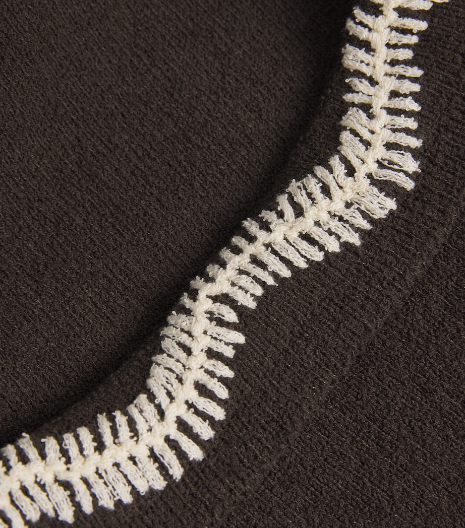 Crochet-Detail Polo Shirt BROWN Image 5