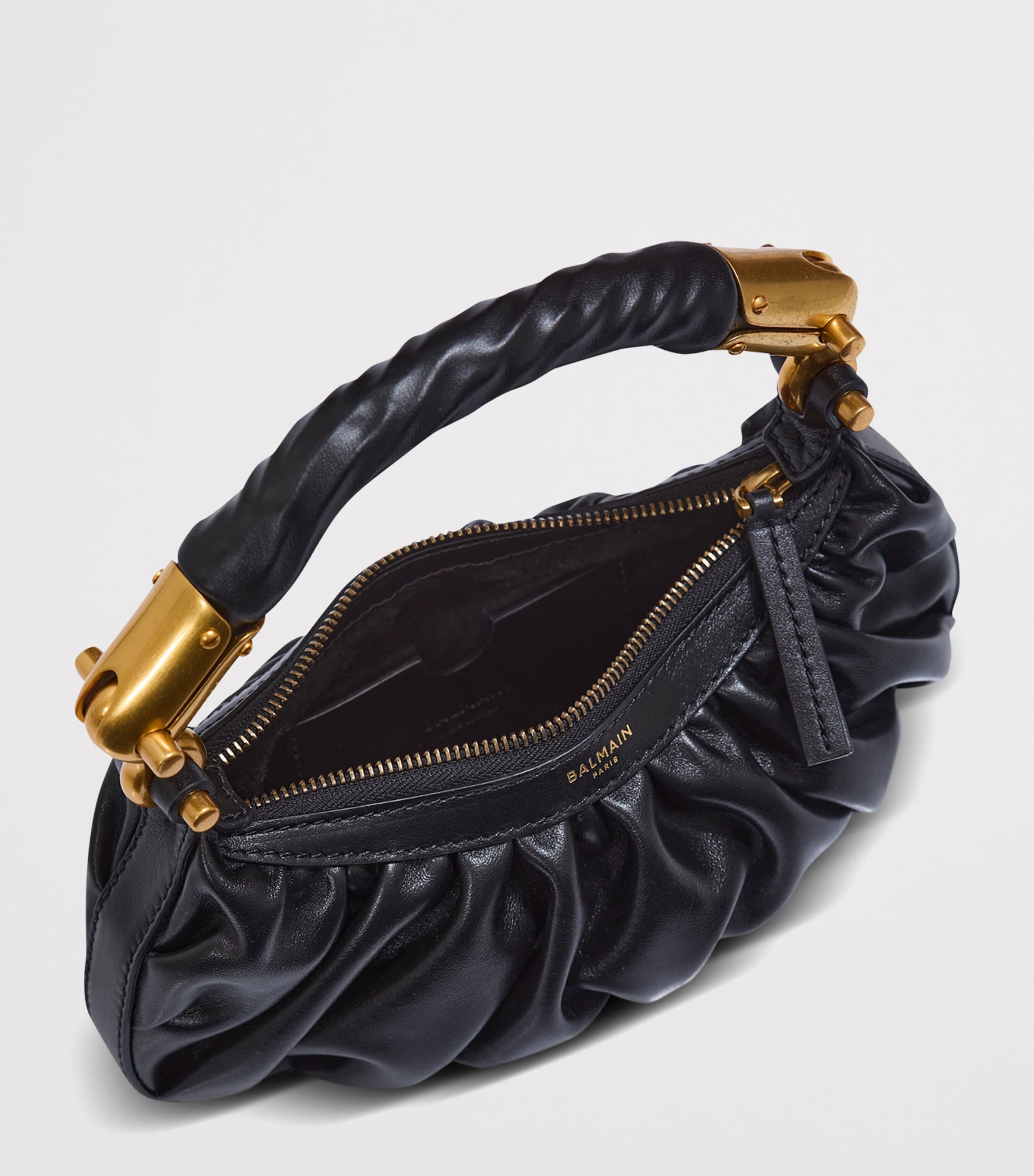 Mini Leather Ebene Top-Handle Bag 0PA NOIR Image 4