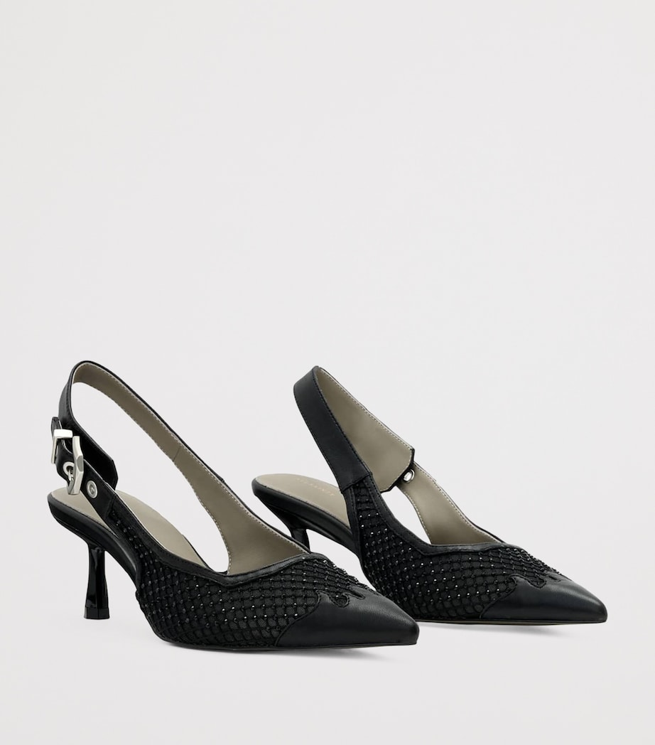 Mesh Idyia Slingback Pumps 55 BLACK Image 2