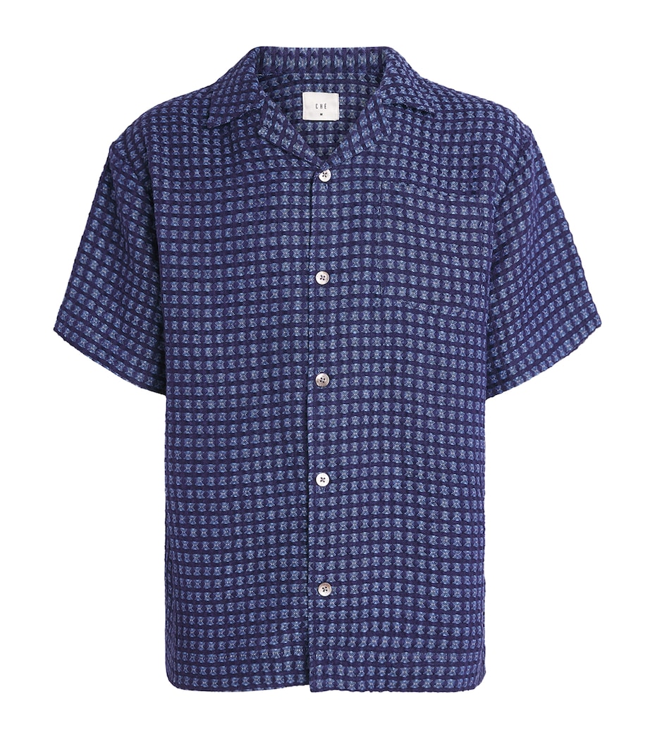 CHÉ Mens Linen Riita Shirt Navy Image 1