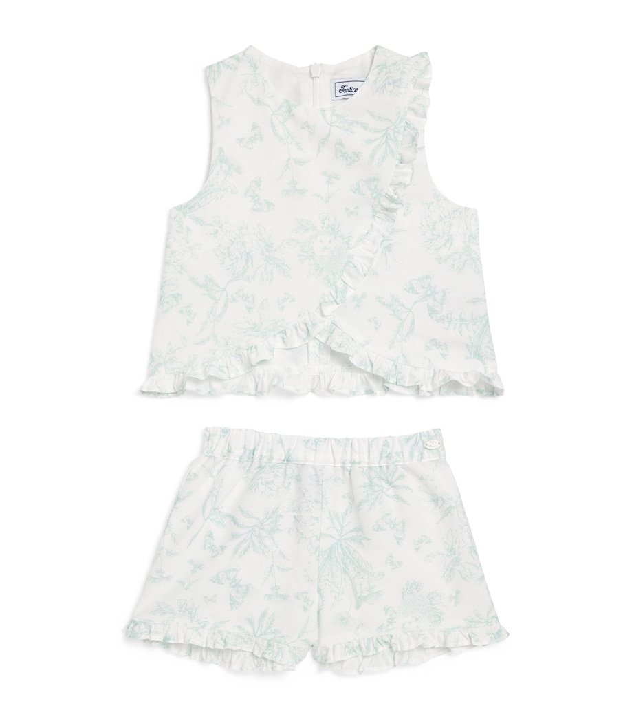 Toile Print Top and Shorts Set (3 Months – 4 Years) VERT D'EAU Image 1
