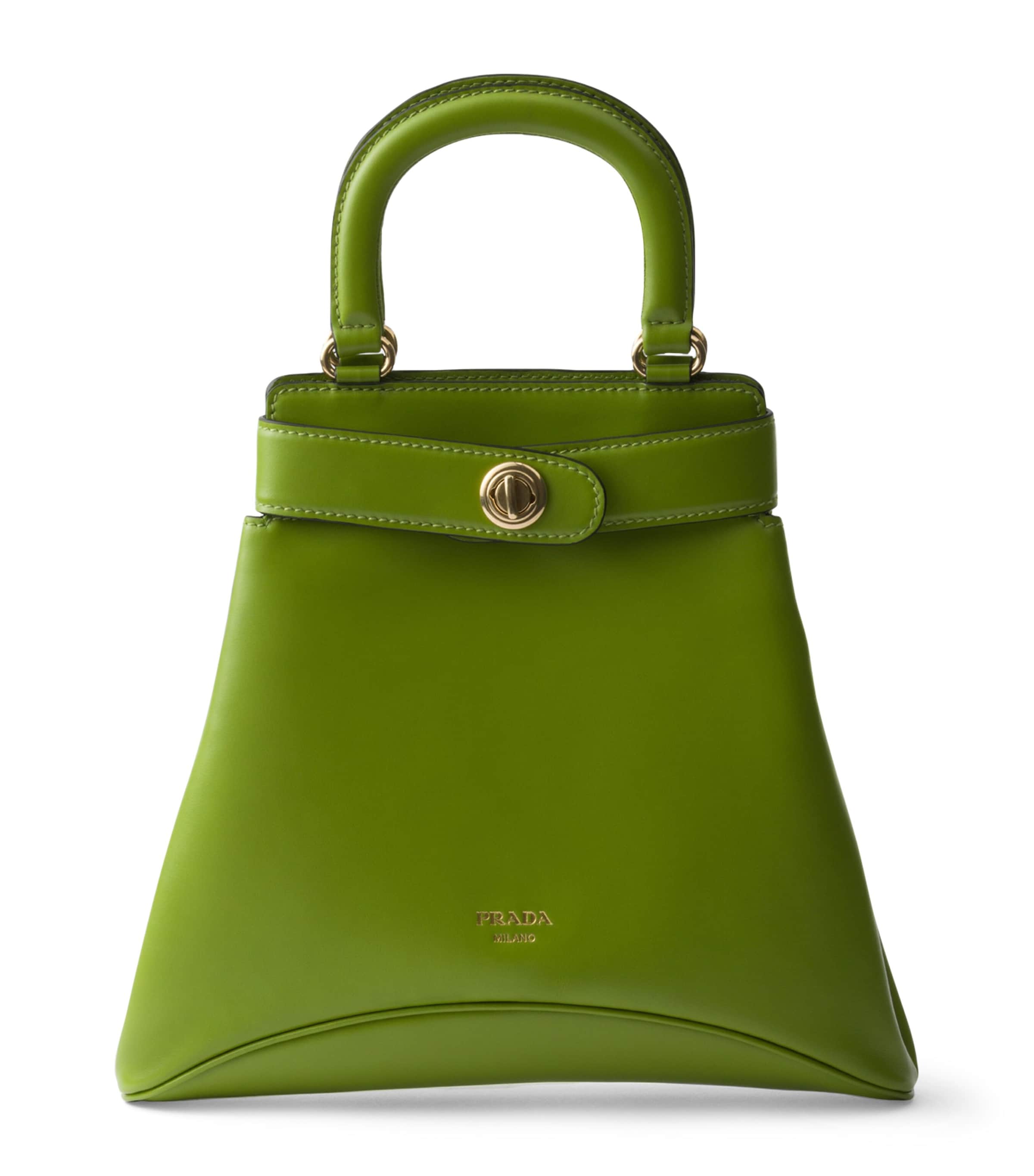 Prada Green Medium Leather Etude Top-Handle Bag | Harrods UK