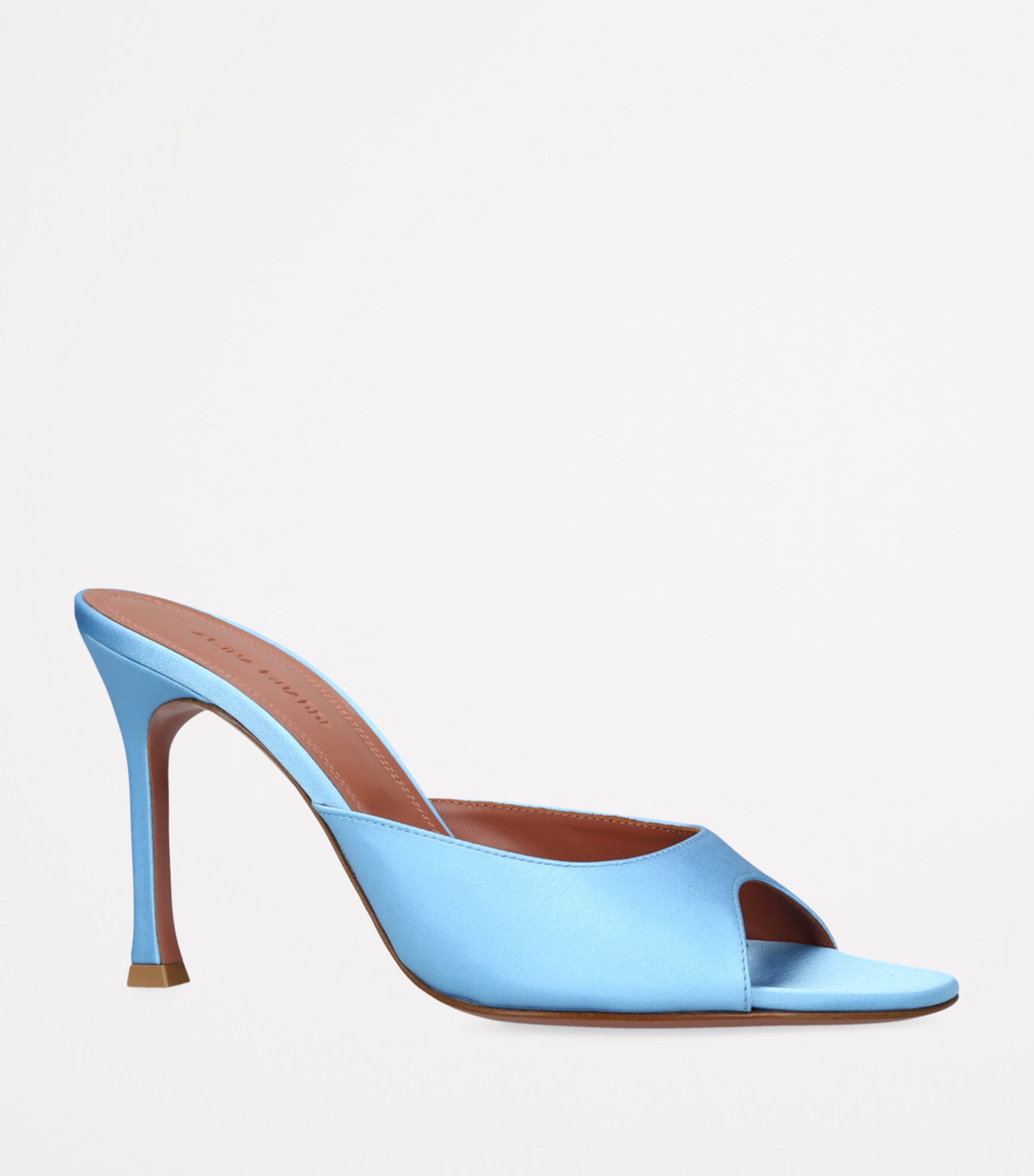 Amina Muaddi Satin Alexa Mules 95 Blue Image 3